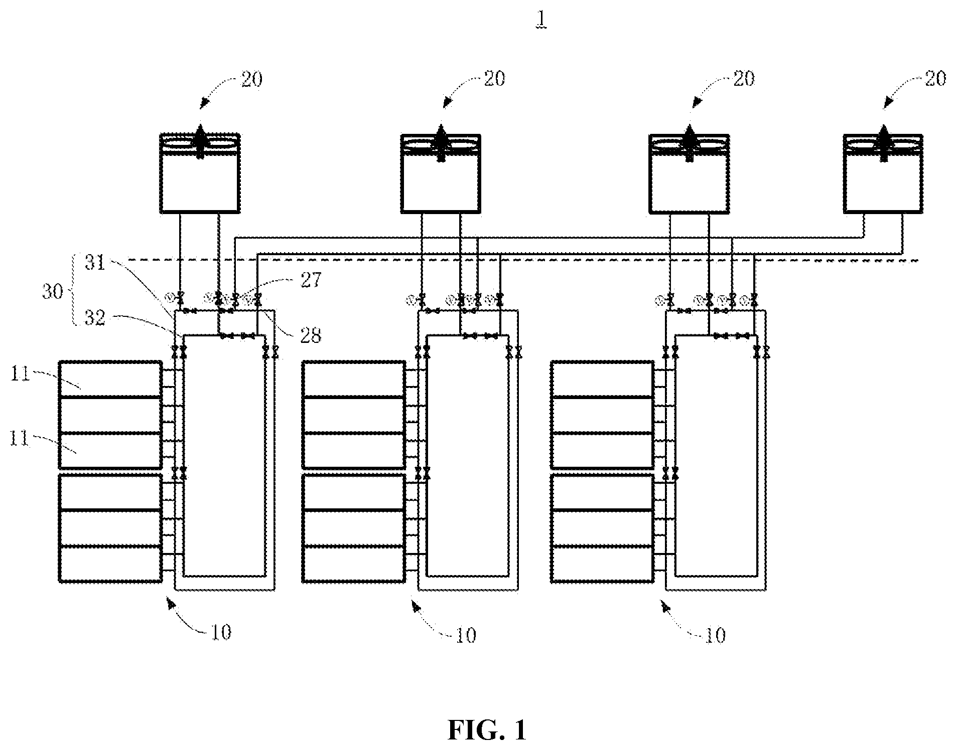 Patent US11781790 — Refrigerating system — Figure 1
