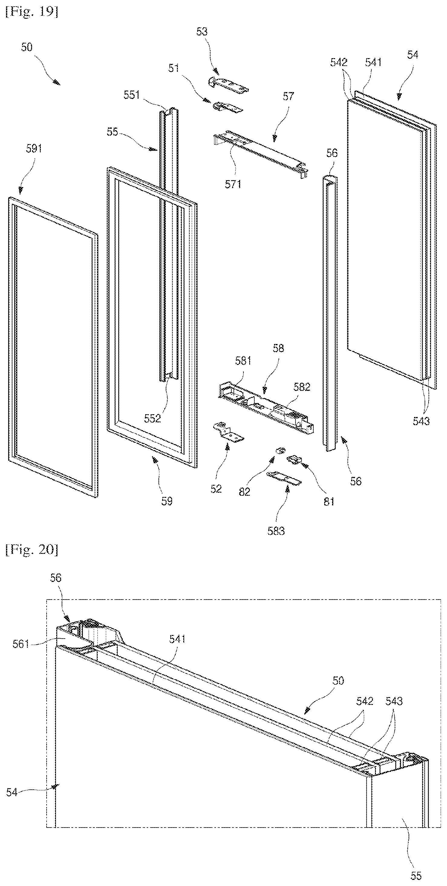 Patent US11781806 Figure 19 – Refrigerator having panel assembly