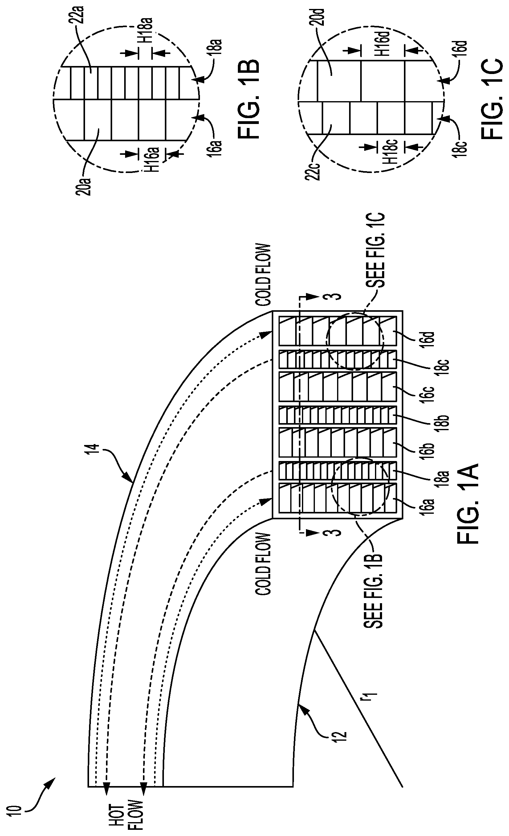 Patent US11781821 — Conformal heat exchanger passage features for improved flow distribution — Figure 1