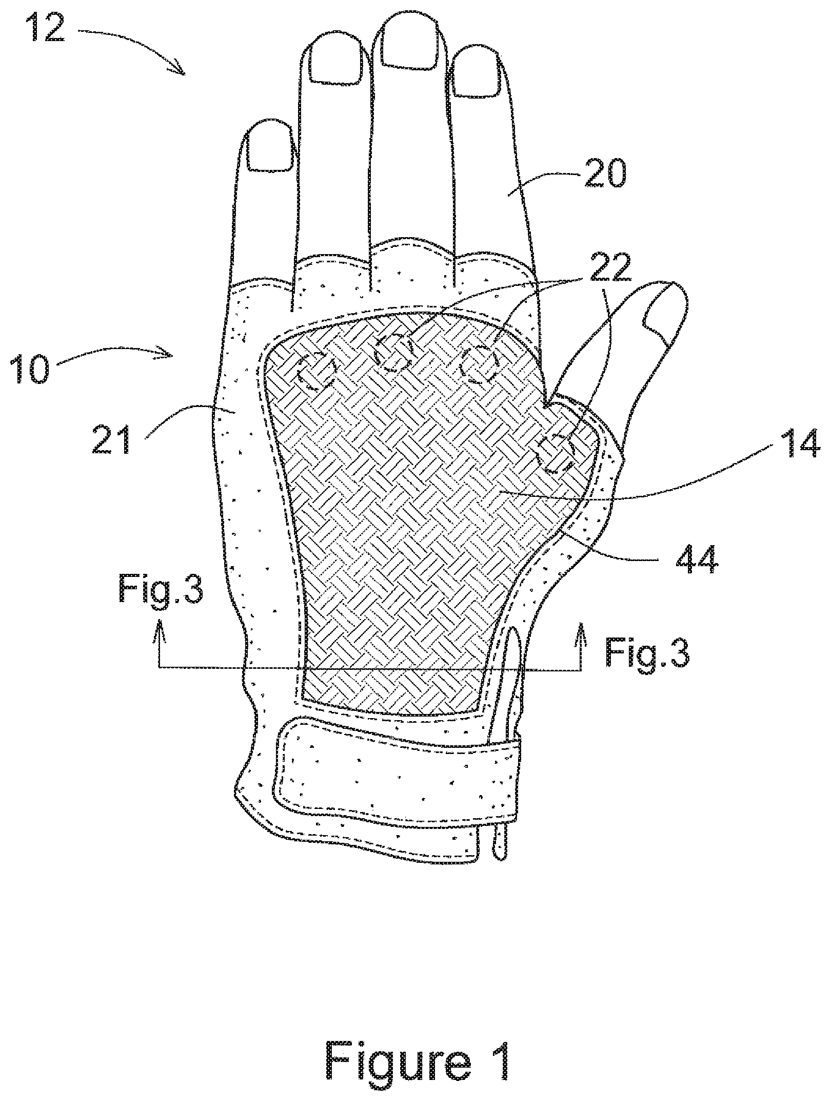 Patent US11781830 — Protective glove for archery shooting — Figure 1