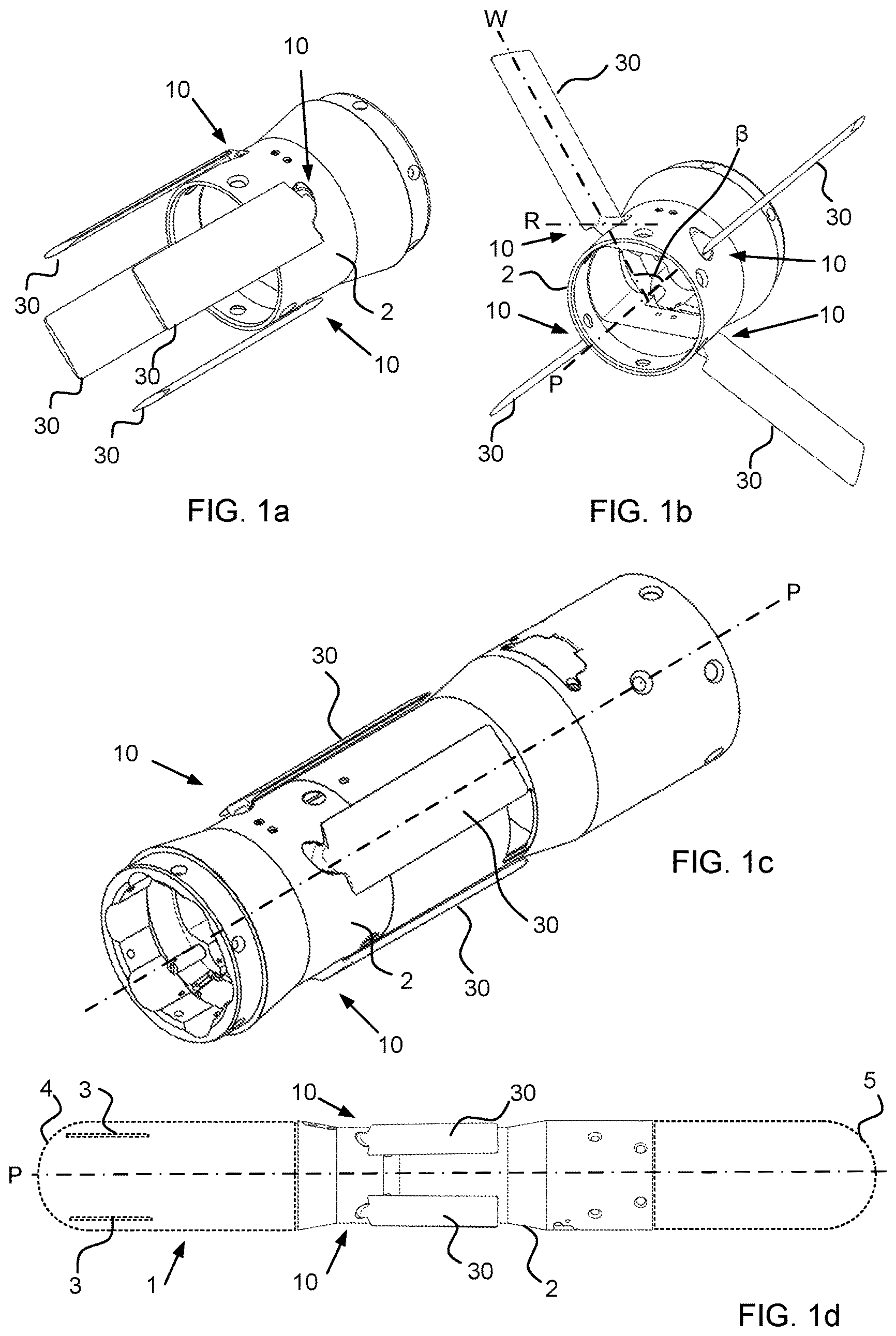 Patent US11781841 — Wing arrangement, a projectile, a method for deploying a wing blade, a use and a method for assembly — Figure 1