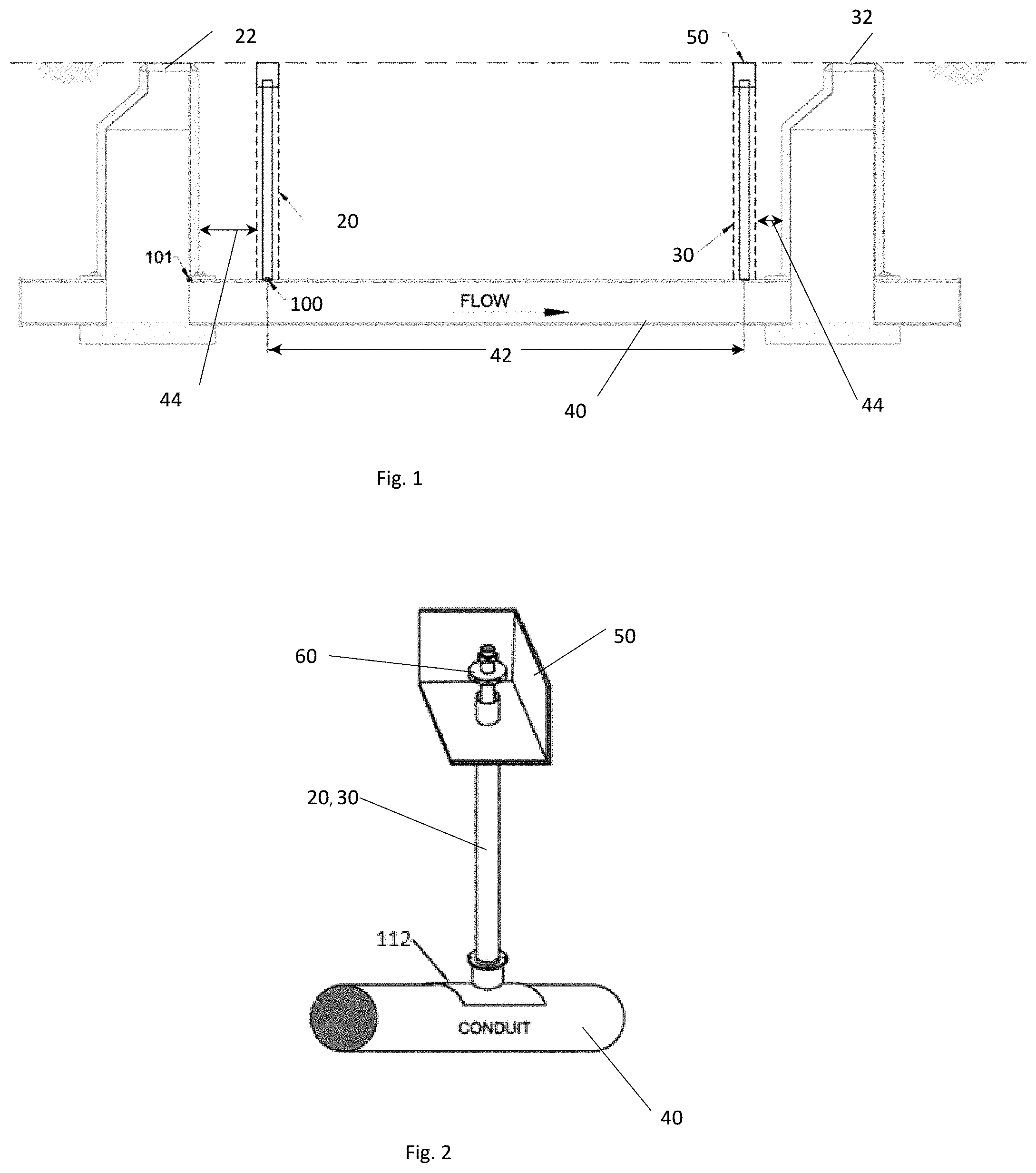 Patent US11781897 — Contactless sensor system and method for measuring free surface and pressure flow in a conduit — Figure 1