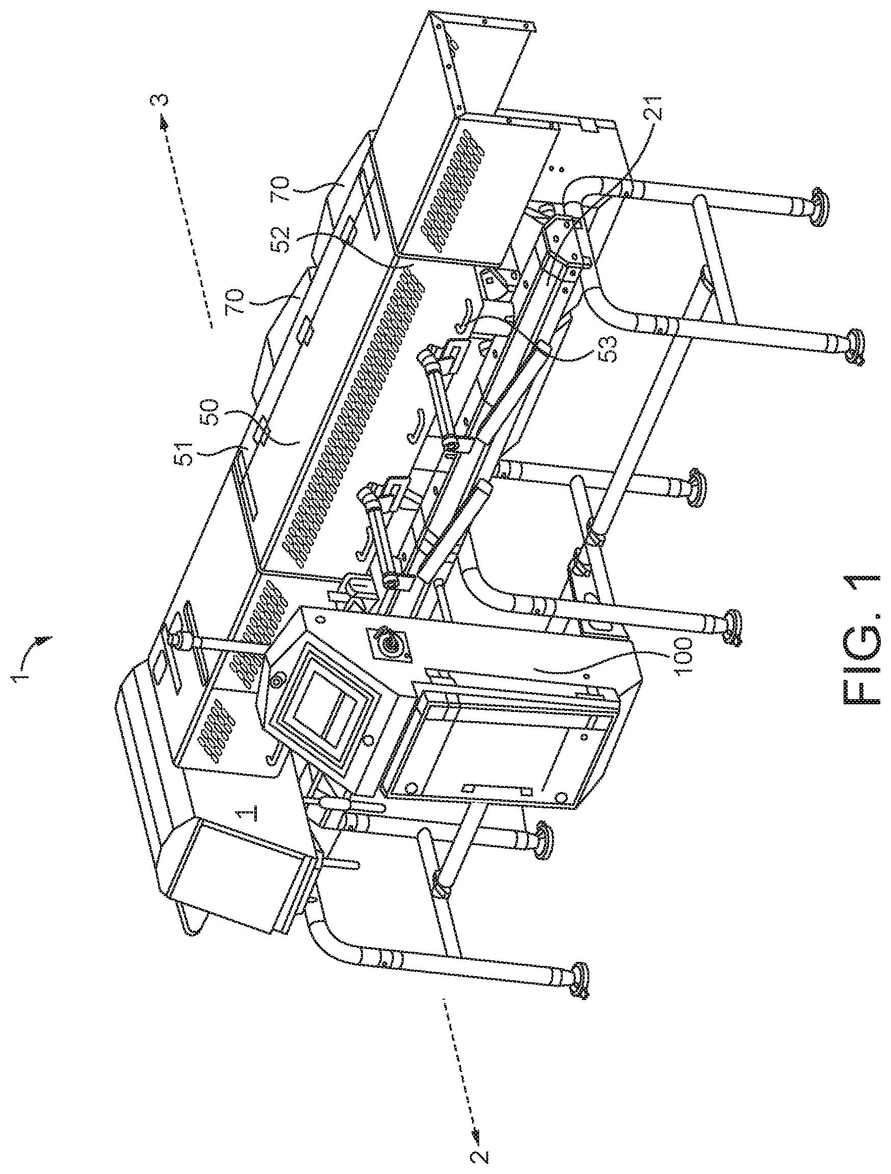 Patent US11781898 Figure 1 – Support structure for a conveyor system