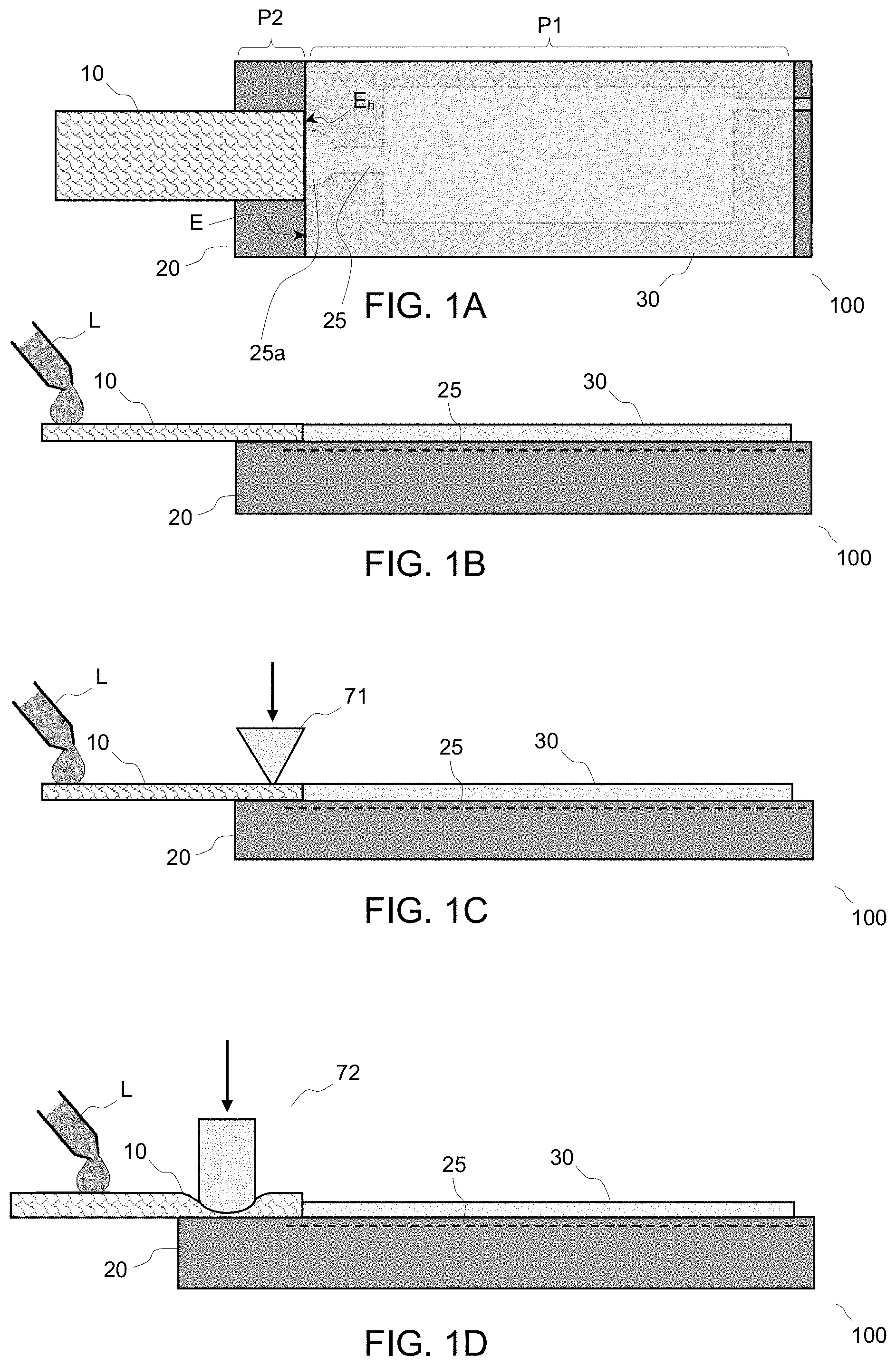 Patent US11781954 — Bridging liquid between microfluidic elements without closed channels — Figure 1