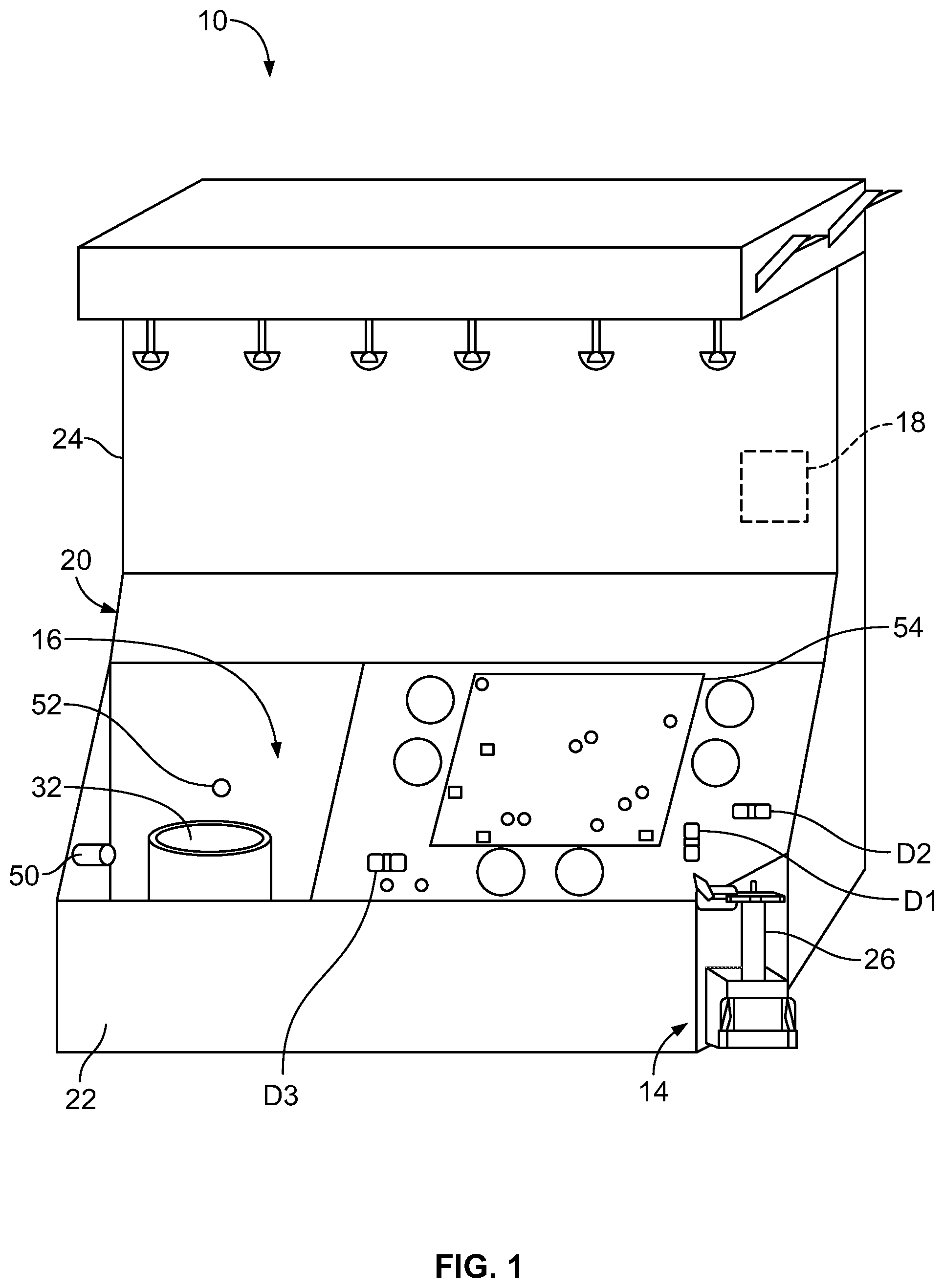 Patent US11781970 — Dynamic adjustment of components of a detection assembly — Figure 1