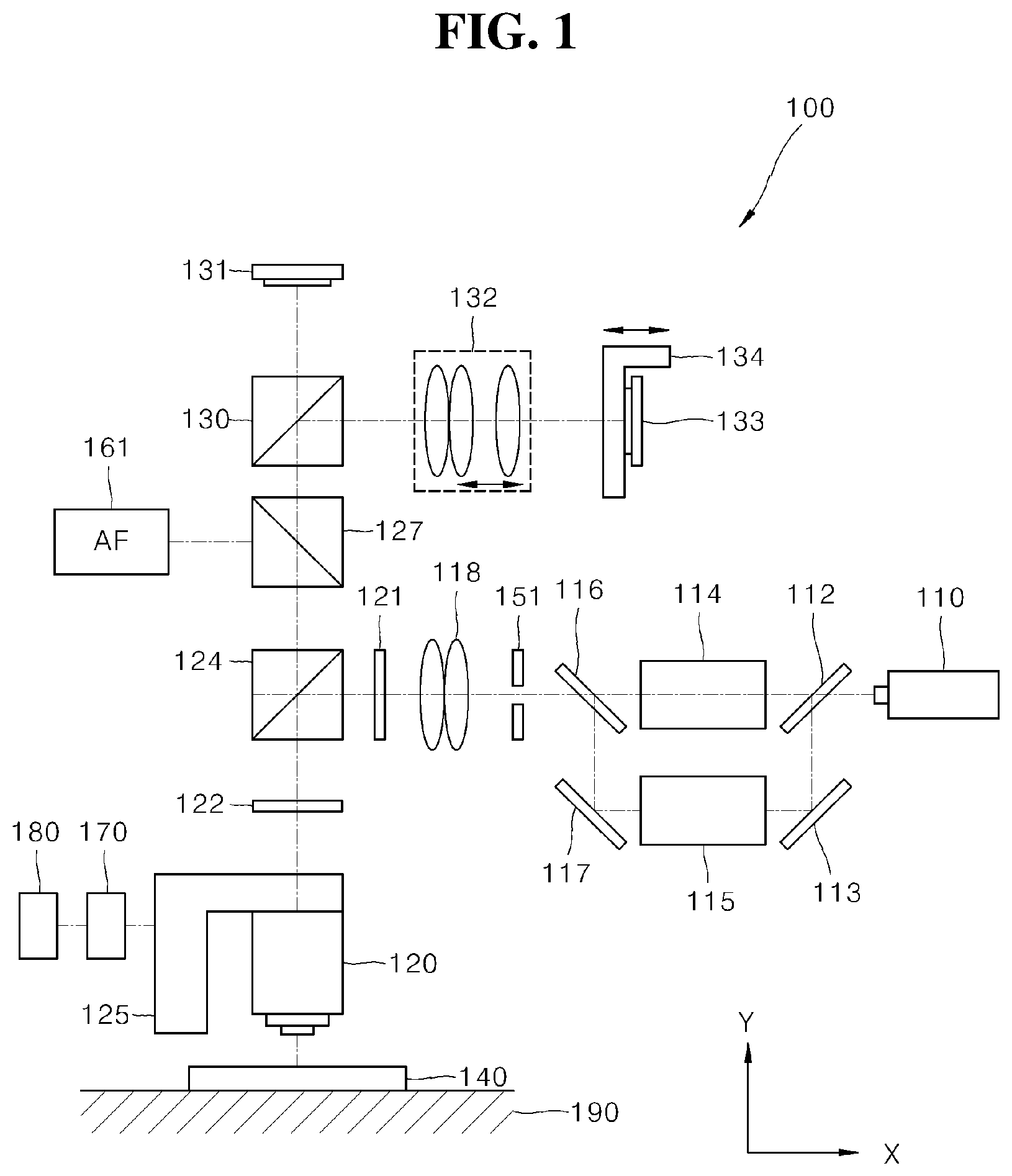 Patent US11781996 — Overlay measuring device and method for controlling focus and program therefor — Figure 1
