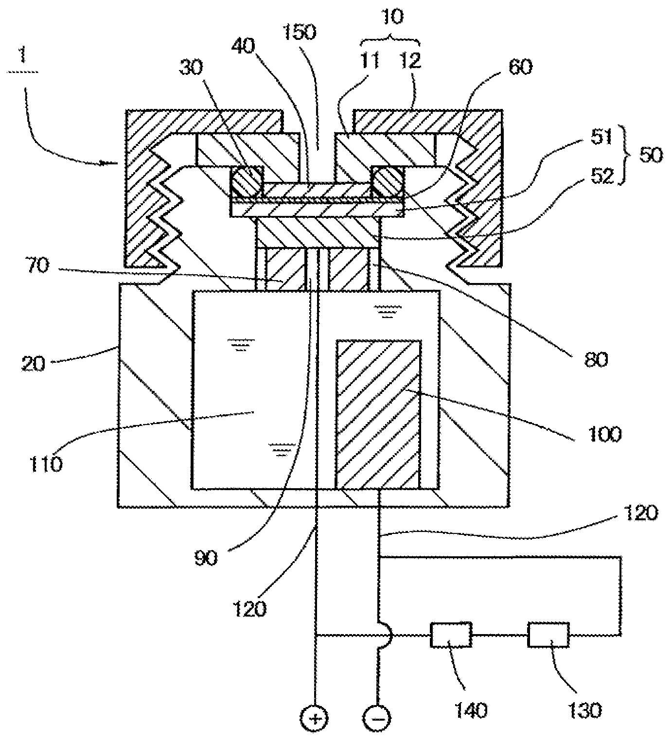 Patent US11782015 — Electrochemical oxygen sensor — Figure 1