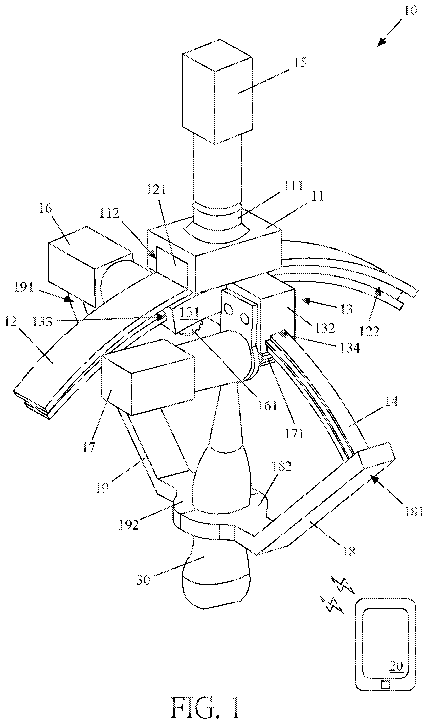 Patent US11782030 — Clamping apparatus for ultrasonic detection device — Figure 1