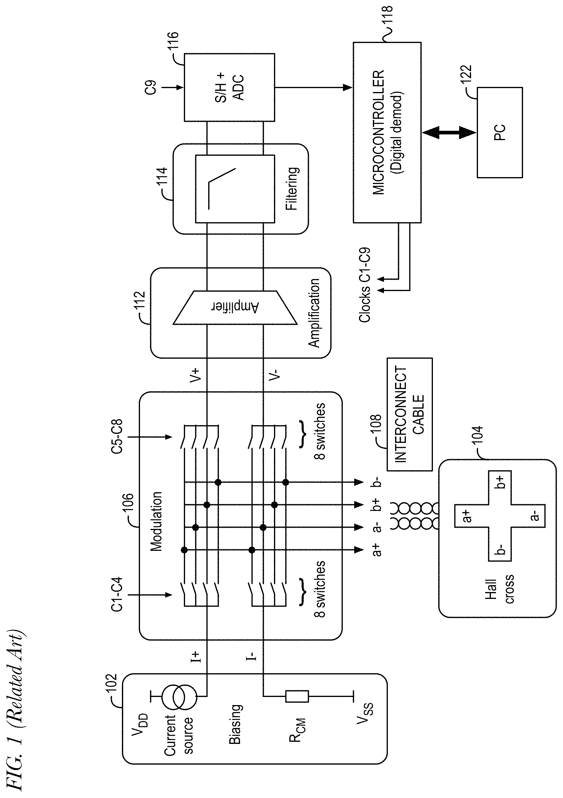 Patent US11782101 — Hall sensor-based data acquisition system — Figure 1