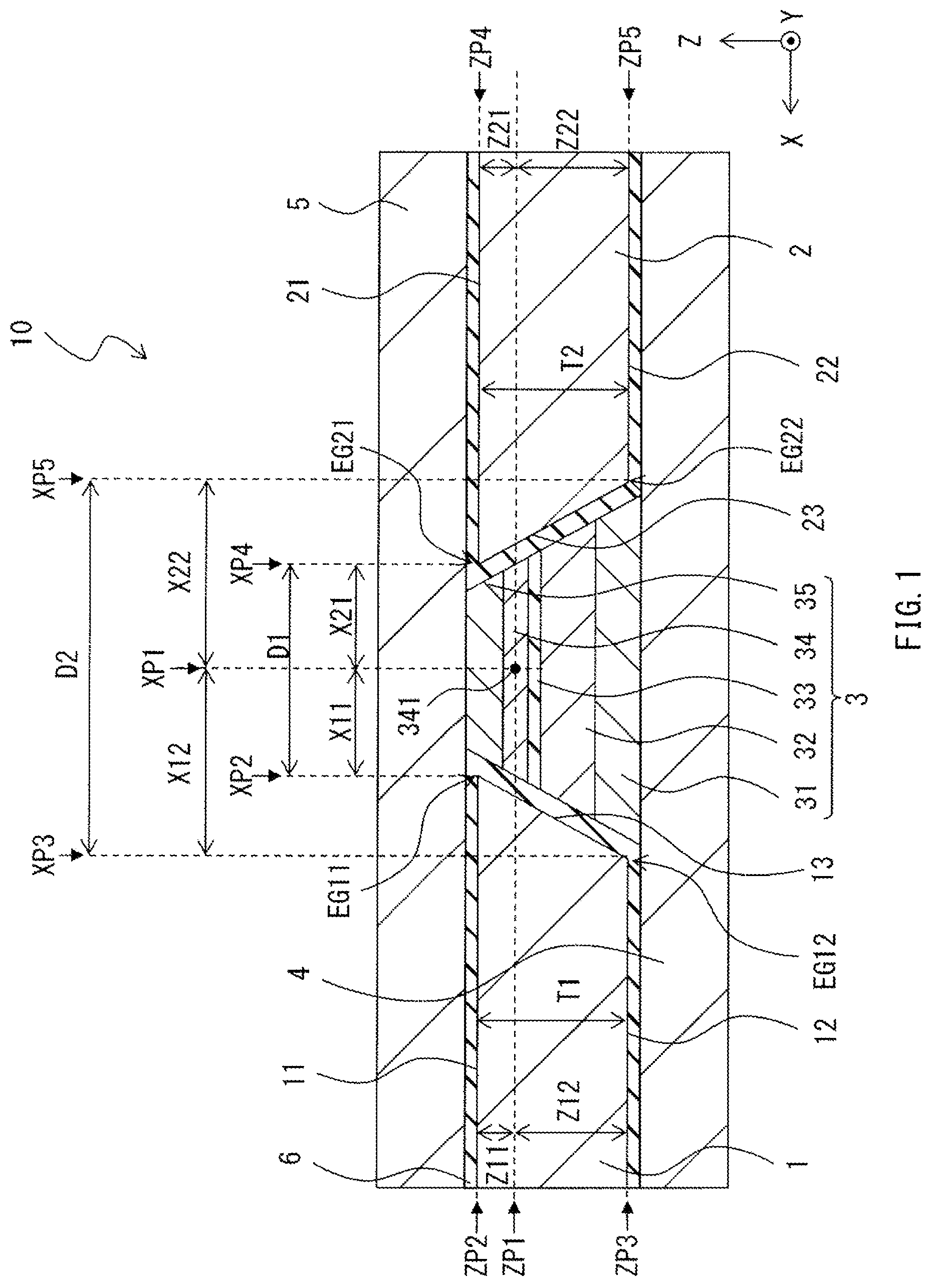 Patent US11782104 — Magnetic field detection device — Figure 1