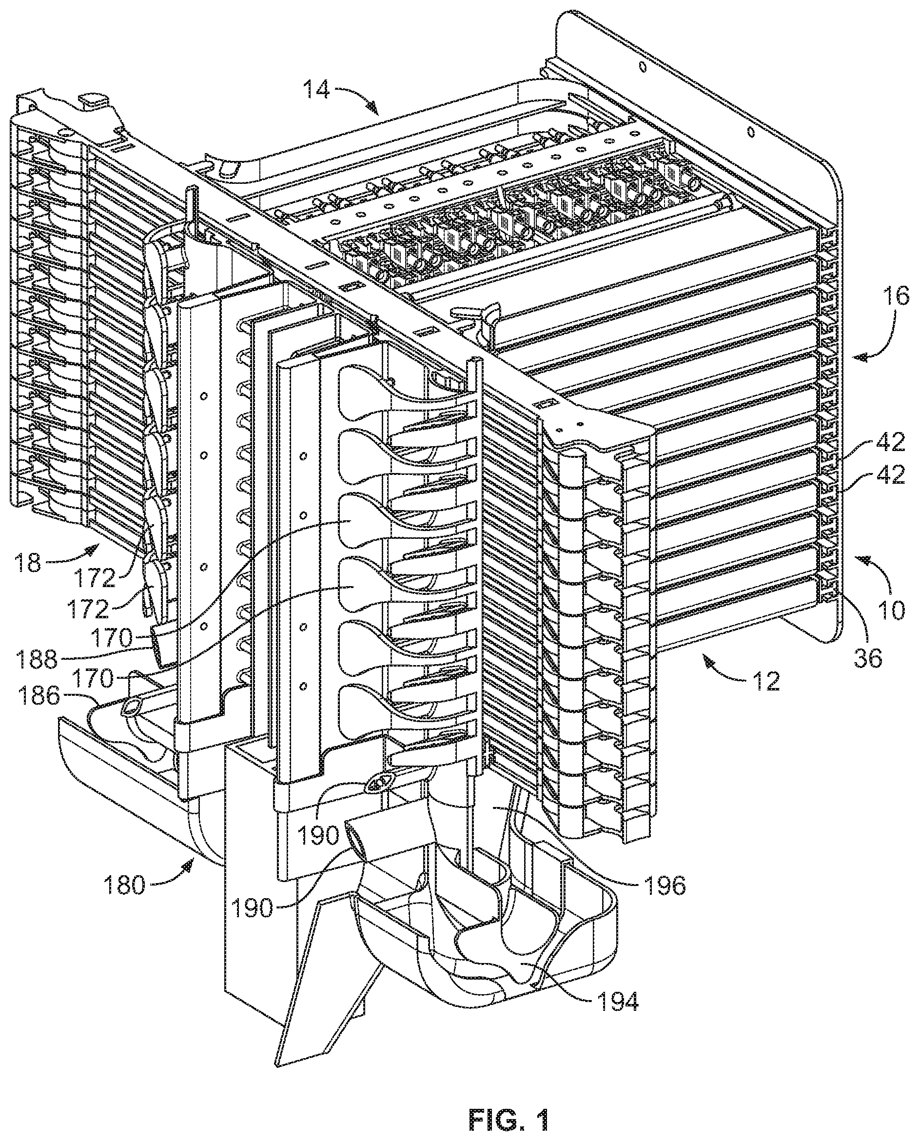 Patent US11782230 — Fiber optic connection cassette — Figure 1