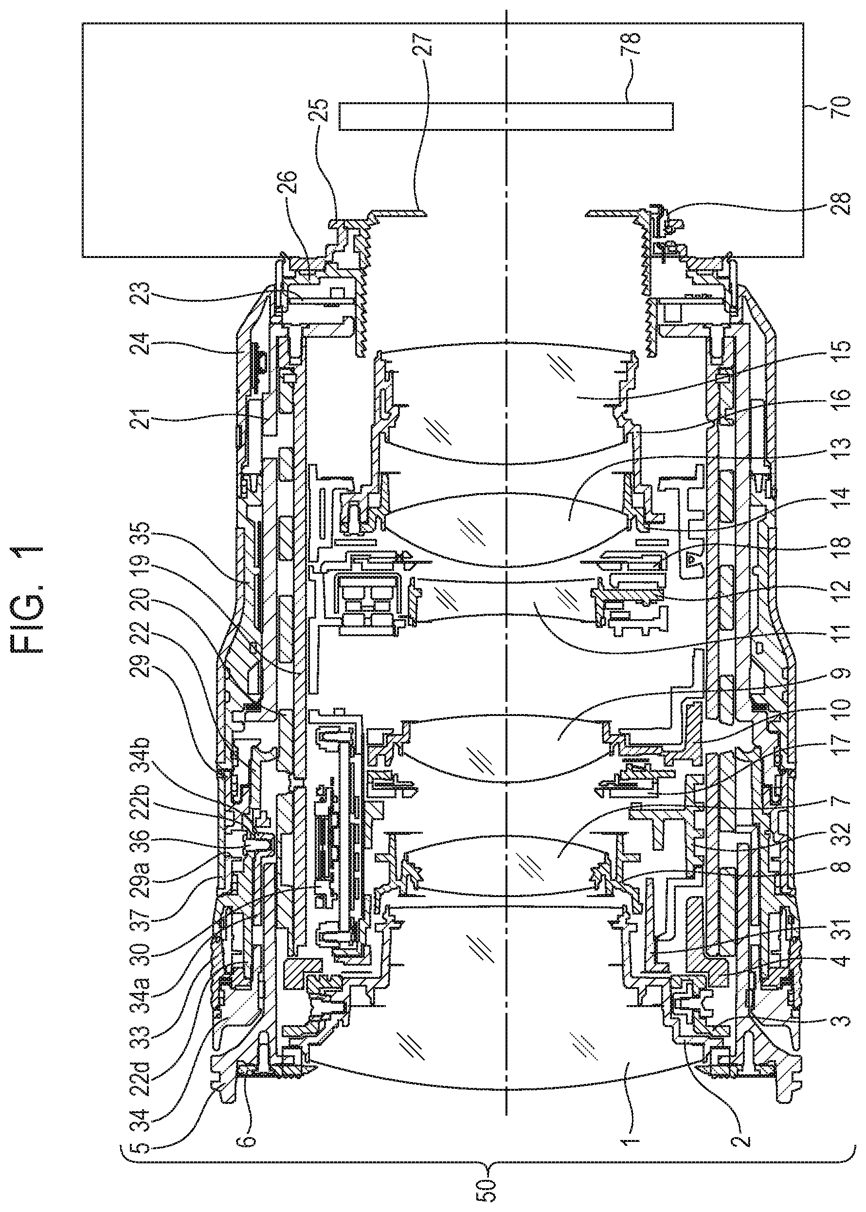 Patent US11782233 — Optical apparatus and image pickup apparatus — Figure 1