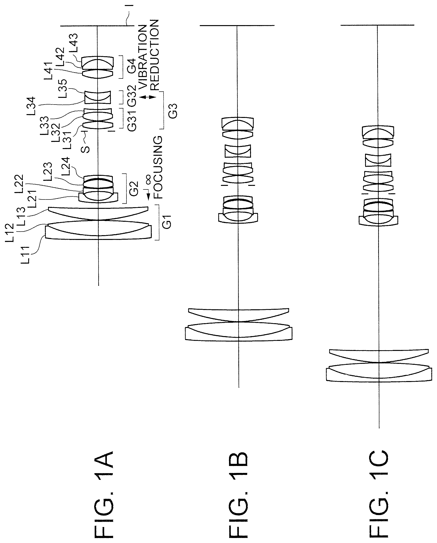 Patent US11782250 — Zooming optical system, optical apparatus and method for manufacturing zooming optical system — Figure 1