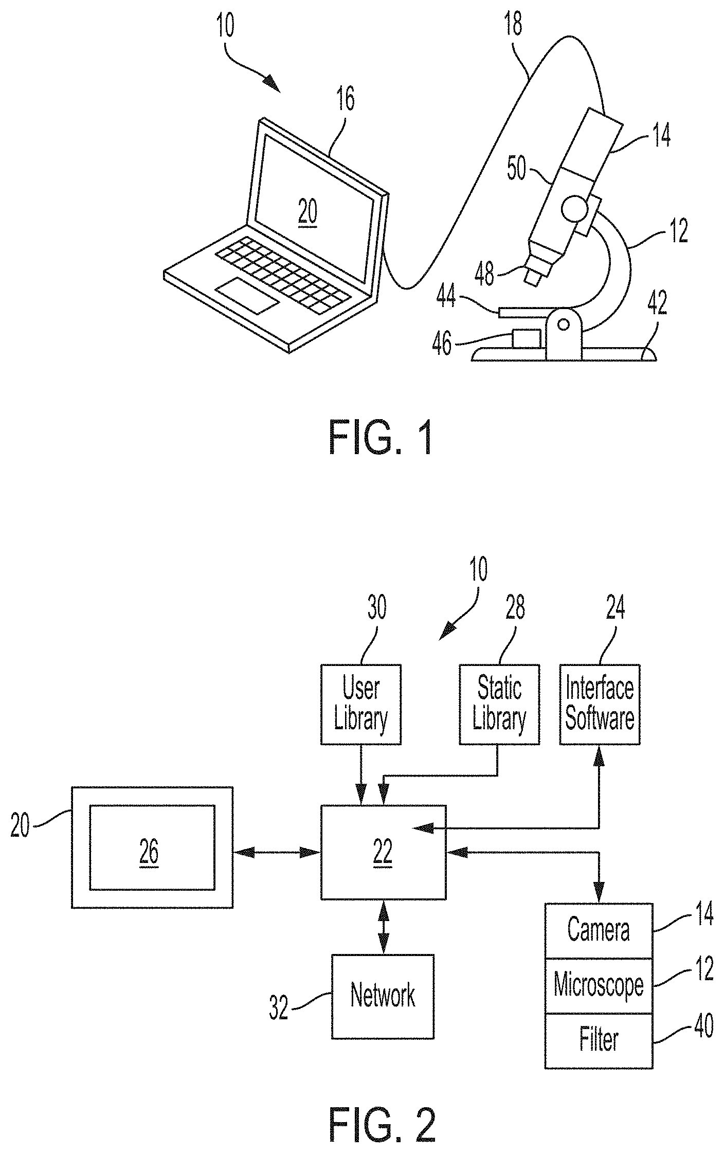 Patent US11782254 — Digital microscopy system and graphical user interface — Figure 1
