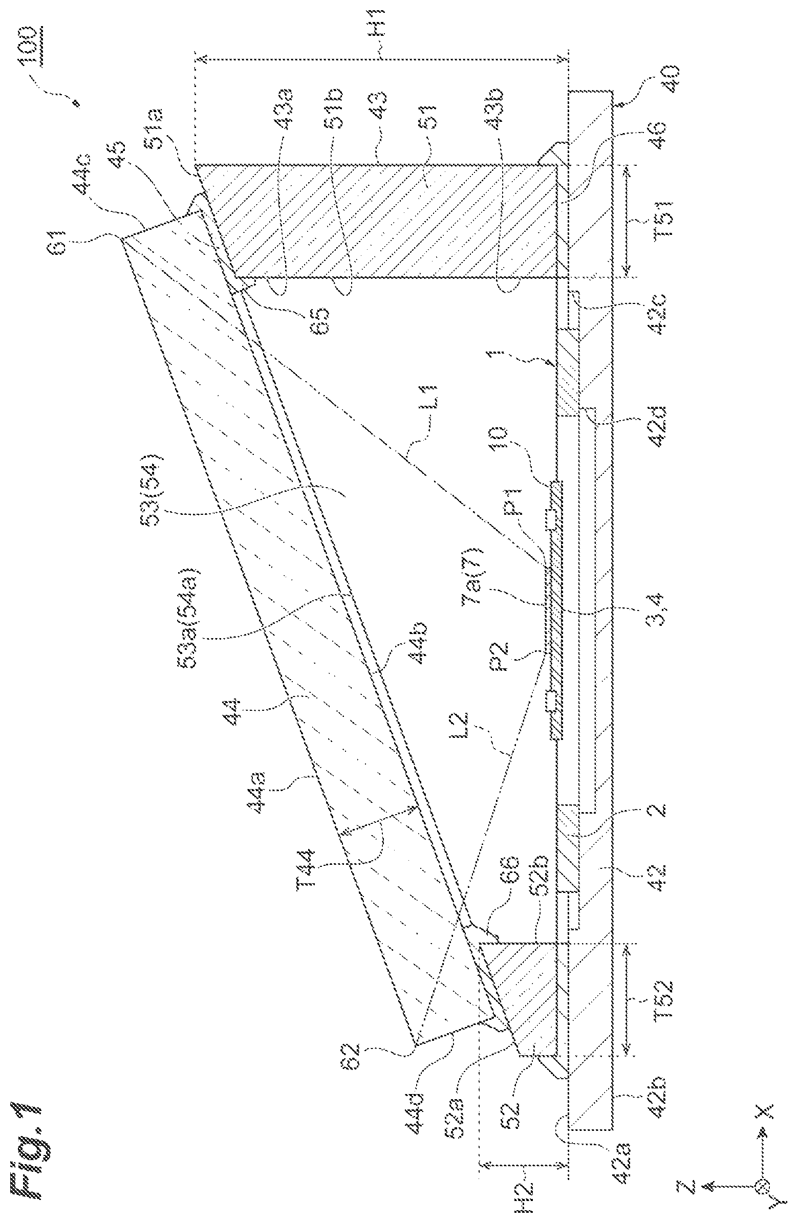Patent US11782267 Figure 1 – Mirror unit
