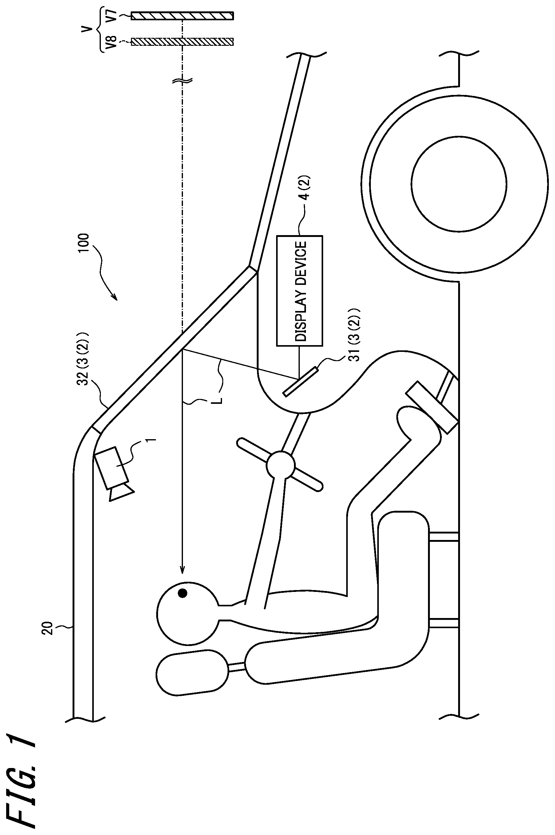 Patent US11782270 — Head-up display, head-up display system, and mobile body — Figure 1