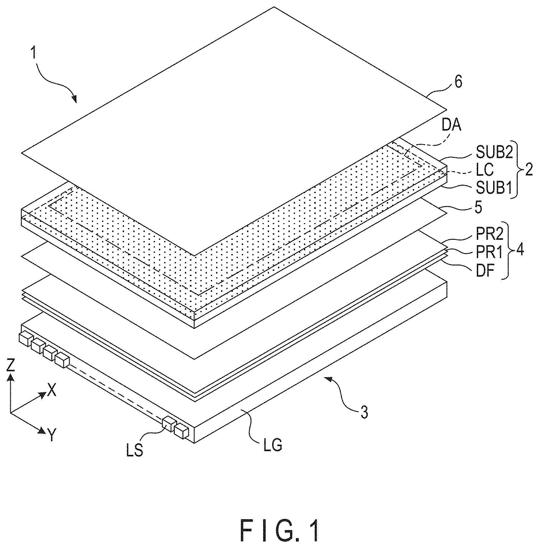Patent US11782319 — Display device — Figure 1