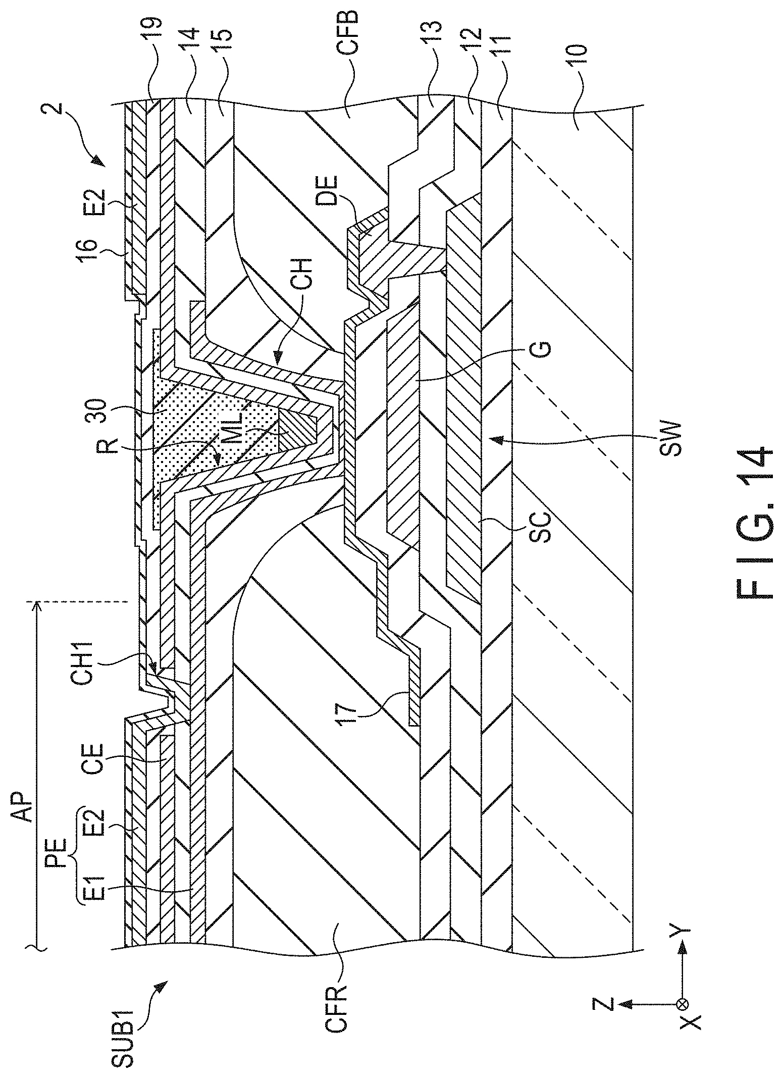 Patent US11782319 Figure 14 – Display device