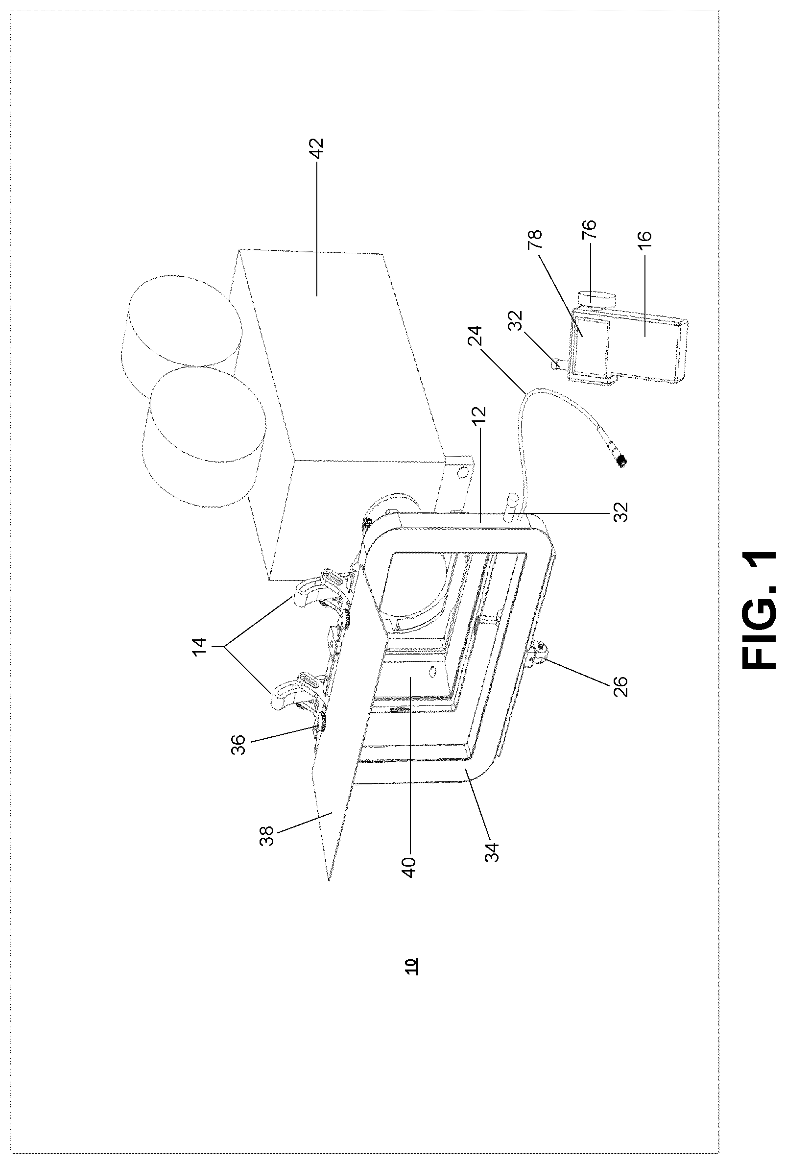 Patent US11782326 Figure 1 – Lighting device for camera and mounting bracket