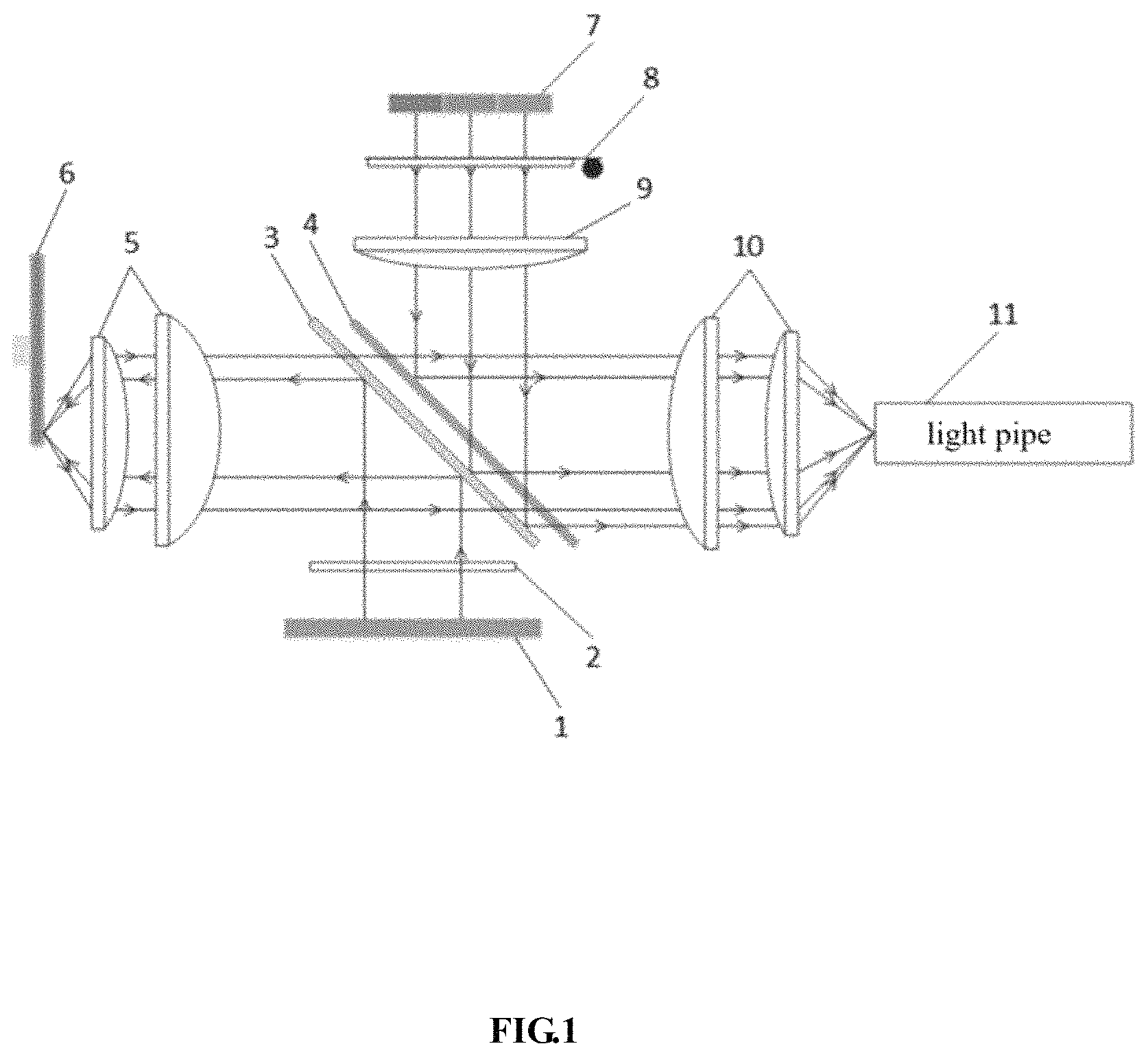Patent US11782332 — Laser light source system of modular high-efficiency heat-dissipation uniform field — Figure 1