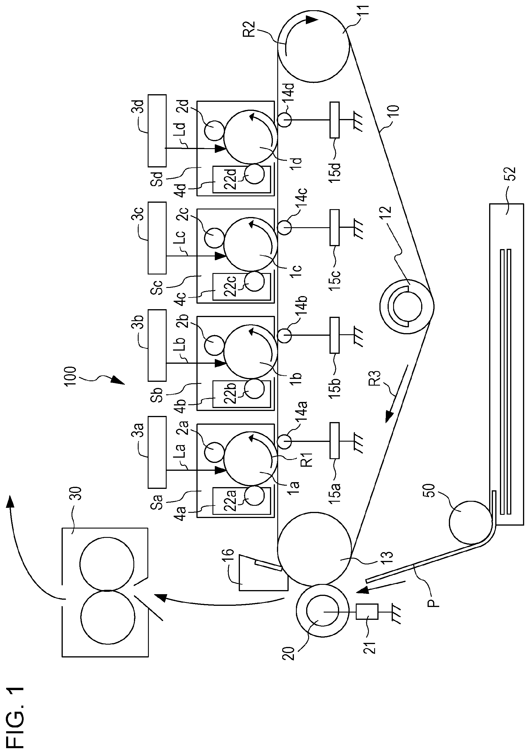Patent US11782356 — Developing apparatus, process cartridge, and image forming apparatus — Figure 1