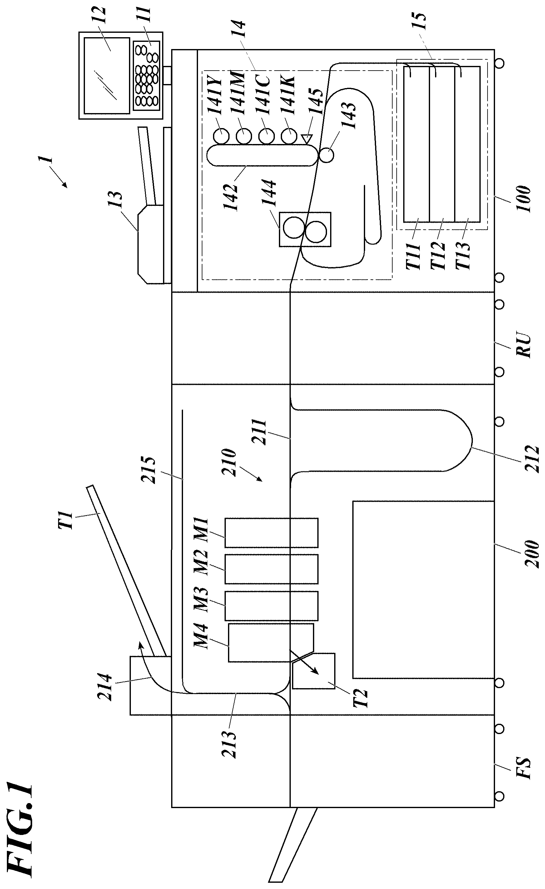 Patent US11782374 — Post-processing apparatus and image forming system — Figure 1