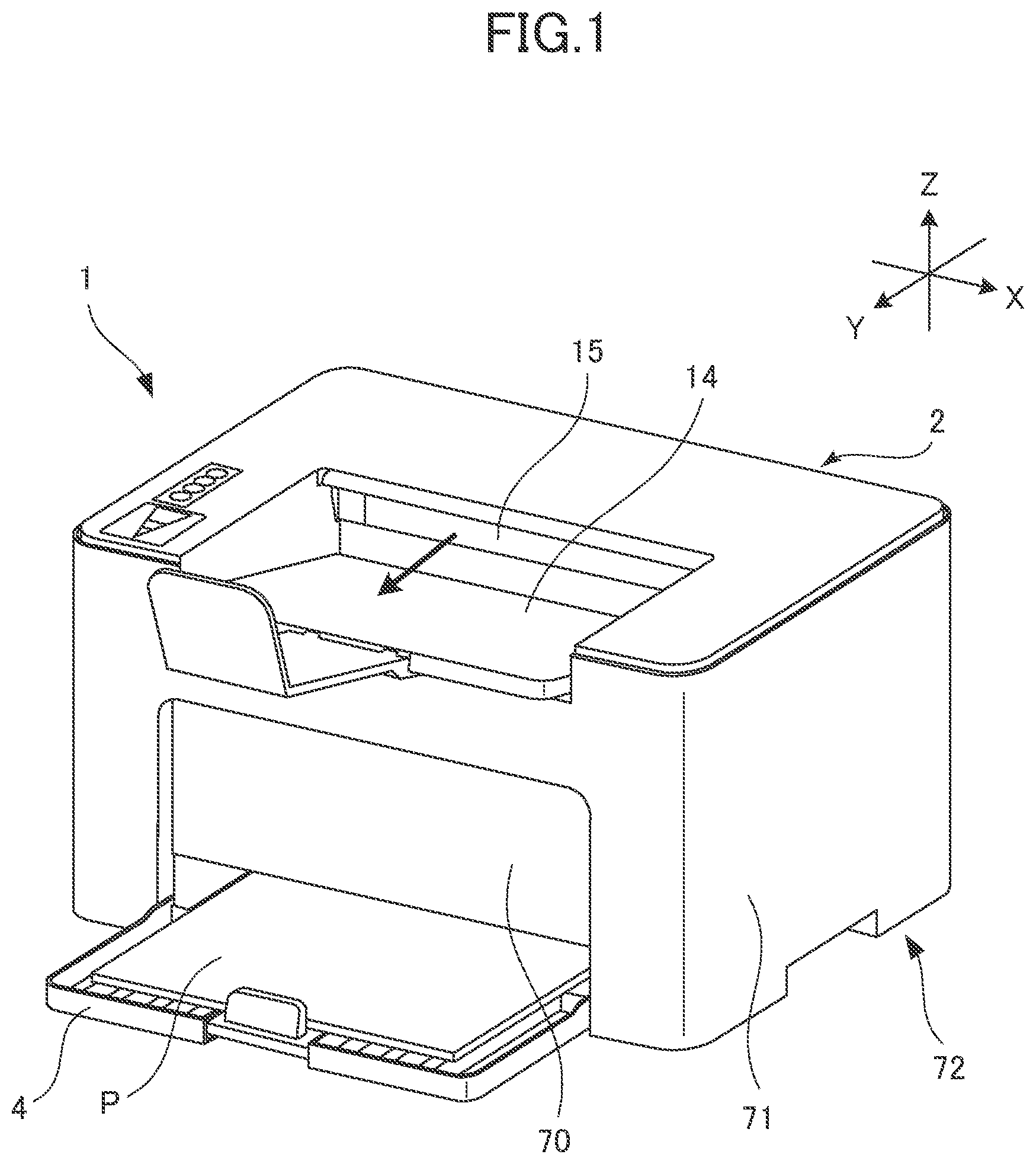 Patent US11782378 — Image forming apparatus provided with detachable processing unit — Figure 1