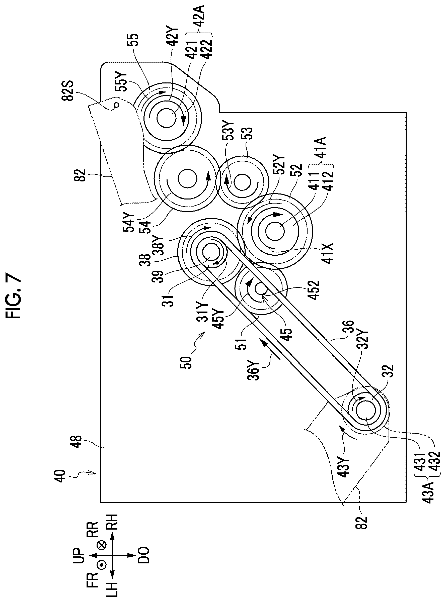 Patent US11782379 Figure 7 – Rotating device, transporting device, and image forming apparatus