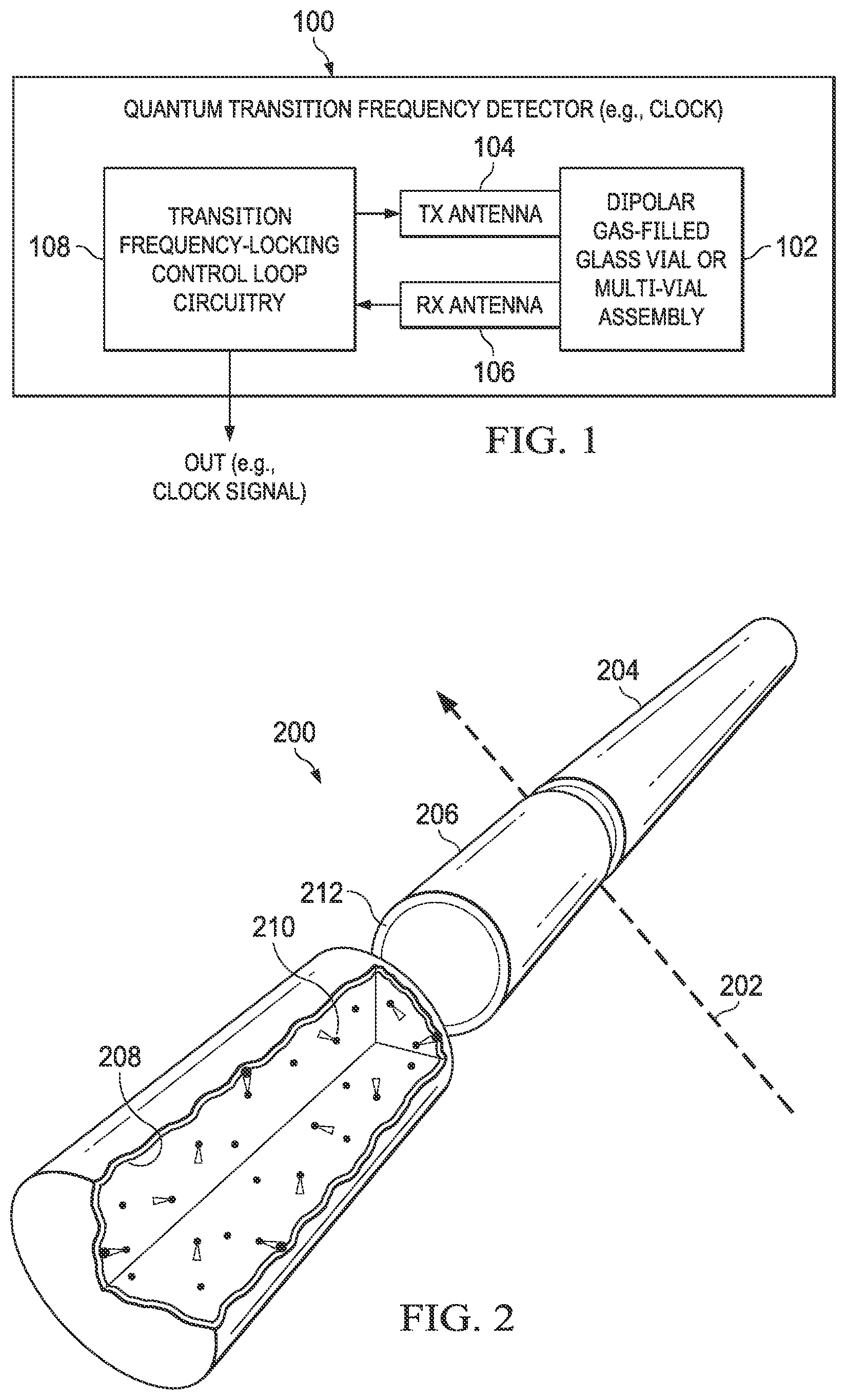 Patent US11782392 Figure 1 – Hermetic vial for quantum transitions detection in electronic devices applications