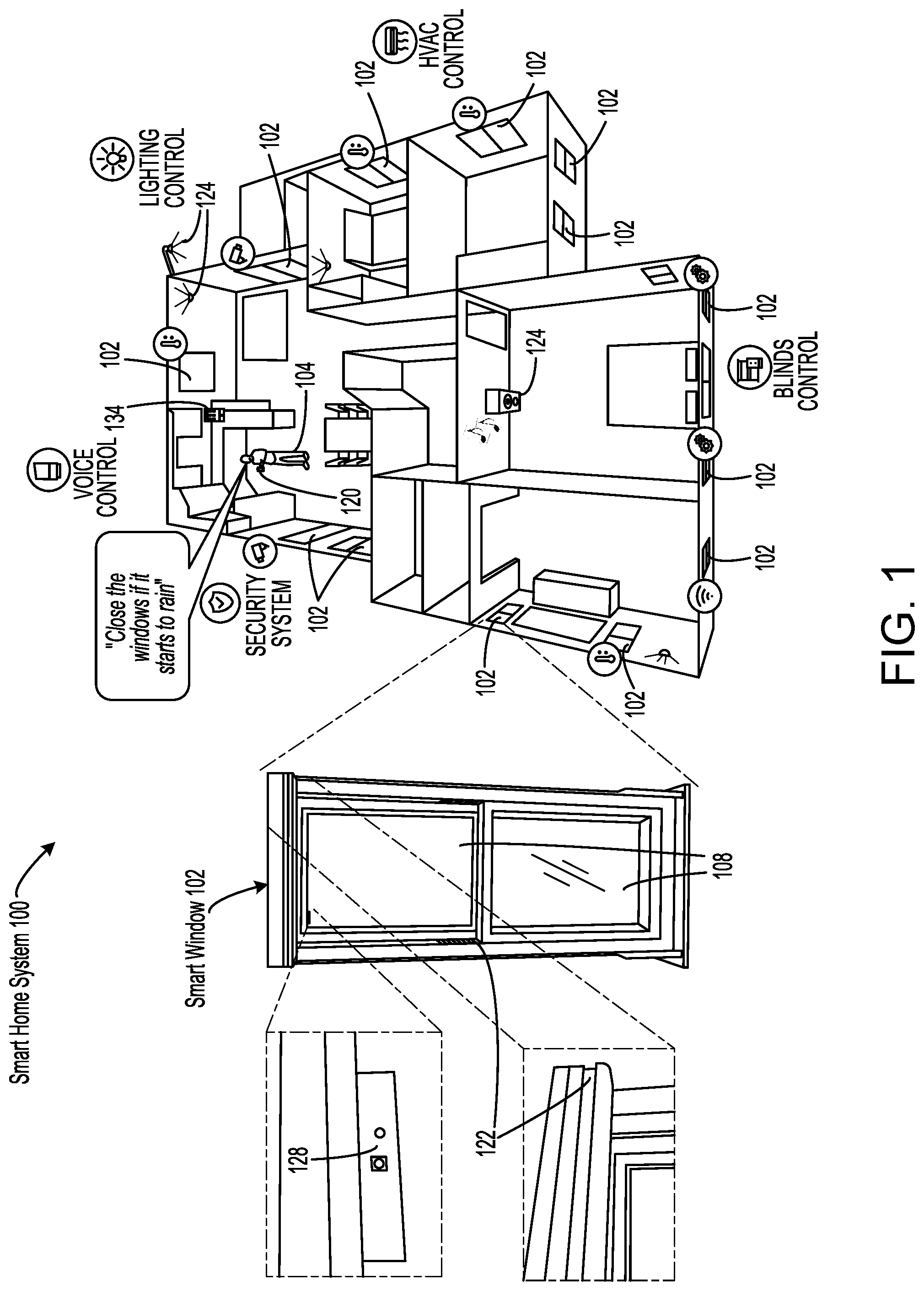 Patent US11782408 — User control of smart home system — Figure 1