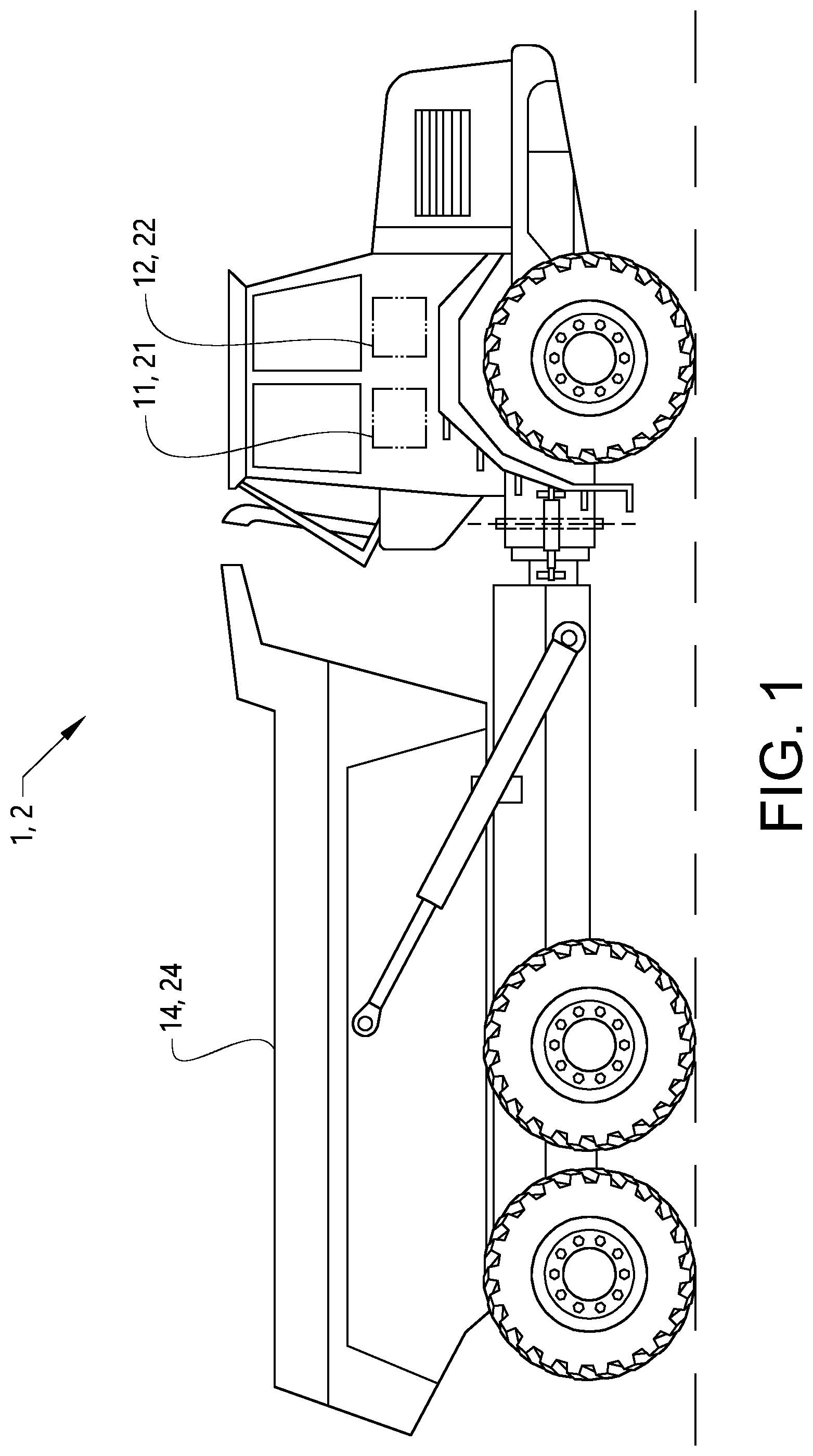 Patent US11782412 — Method for controlling a material, processing device and a load-carrying vehicle — Figure 1