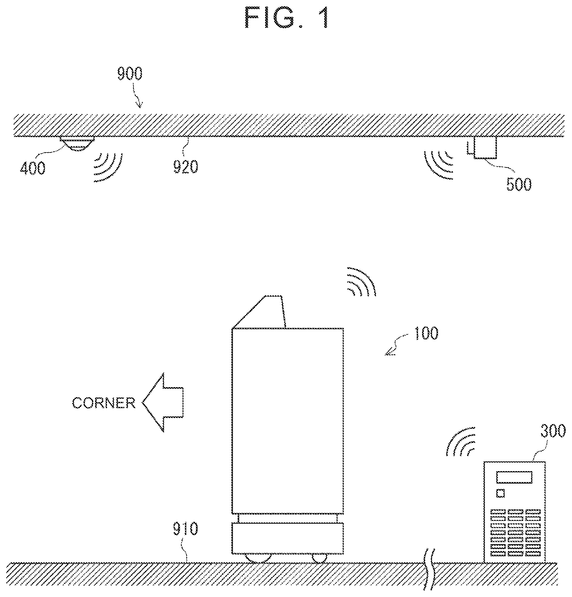 Patent US11782449 — Autonomous mobile system, autonomous mobile method, and storage medium — Figure 1
