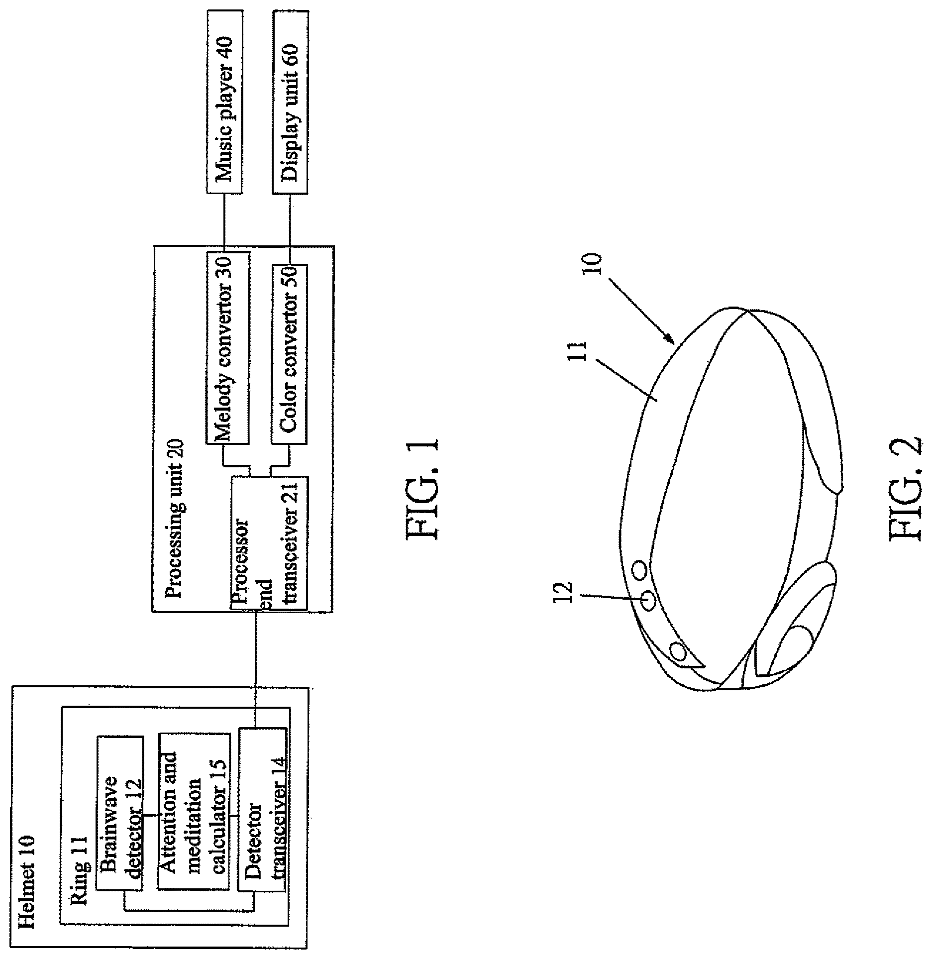 Patent US11782509 — Brainwave audio and video encoding and playing system — Figure 1