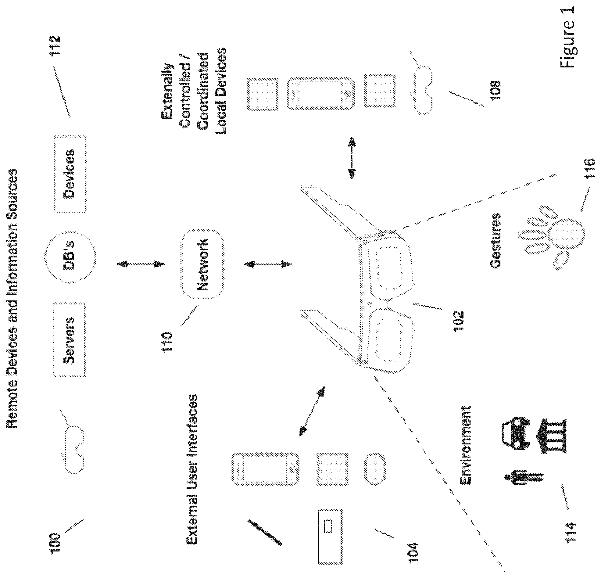 Patent US11782529 — External user interface for head worn computing — Figure 1