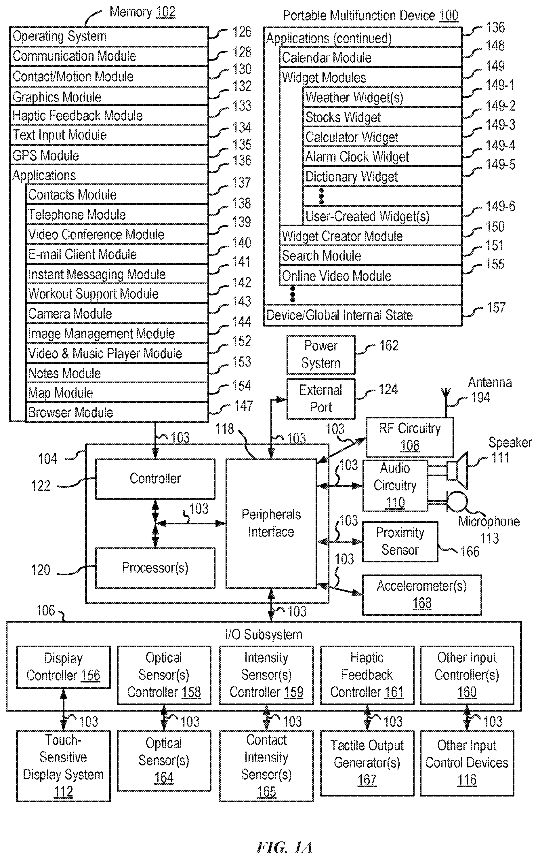 Patent US11782531 — Gesture detection, list navigation, and item selection using a crown and sensors — Figure 1