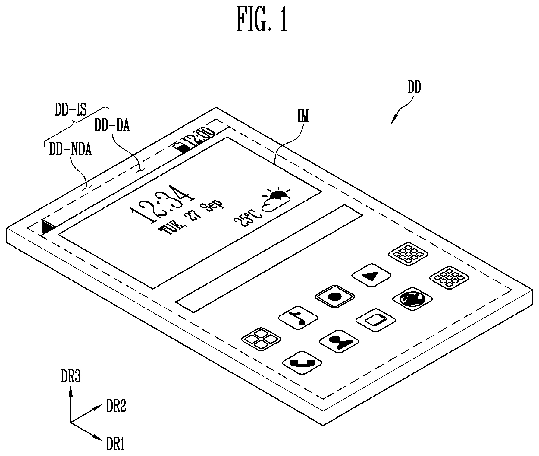 Patent US11782550 — Input sensing unit and display device including the same — Figure 1