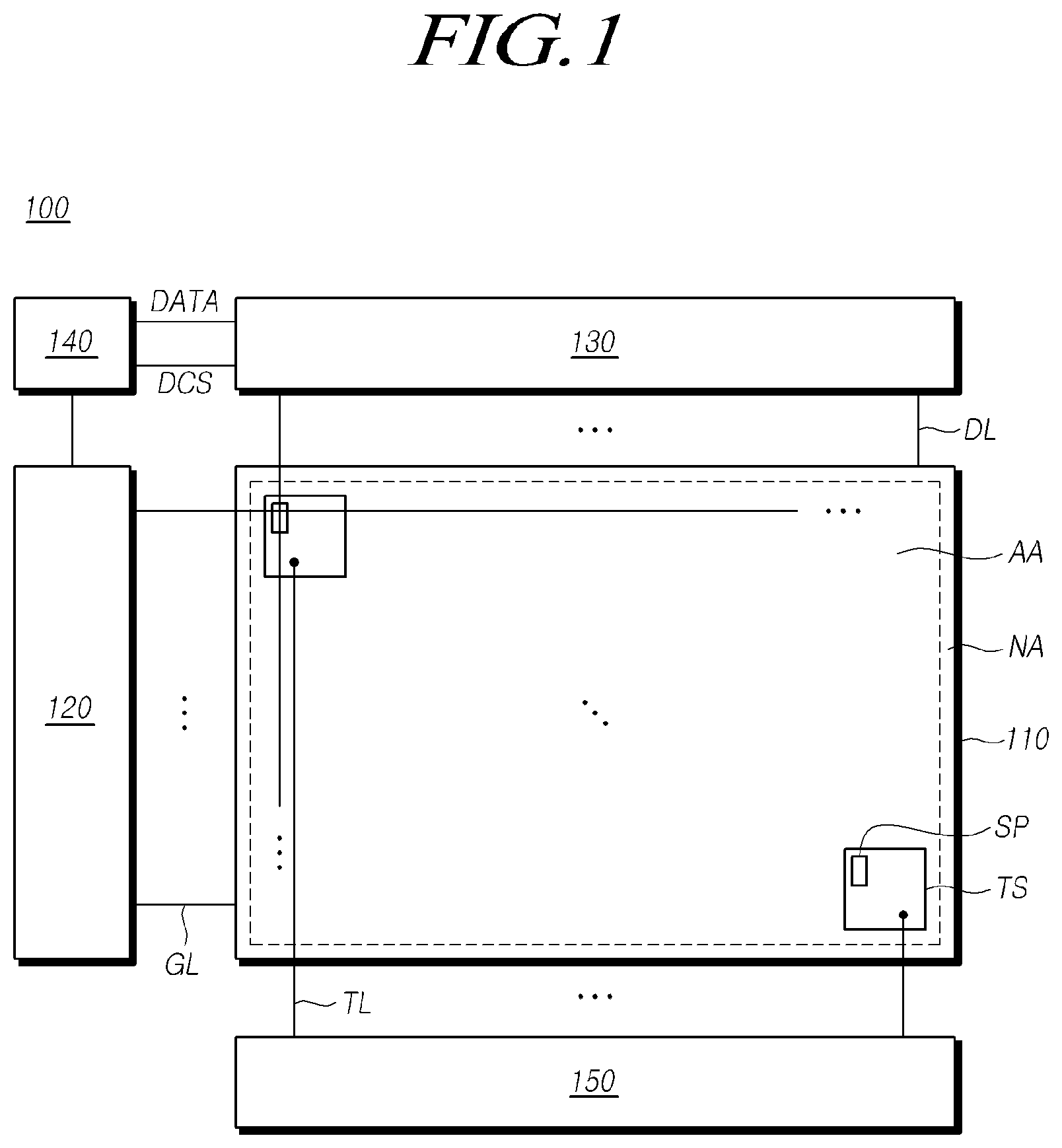 Patent US11782567 — Touch display device — Figure 1
