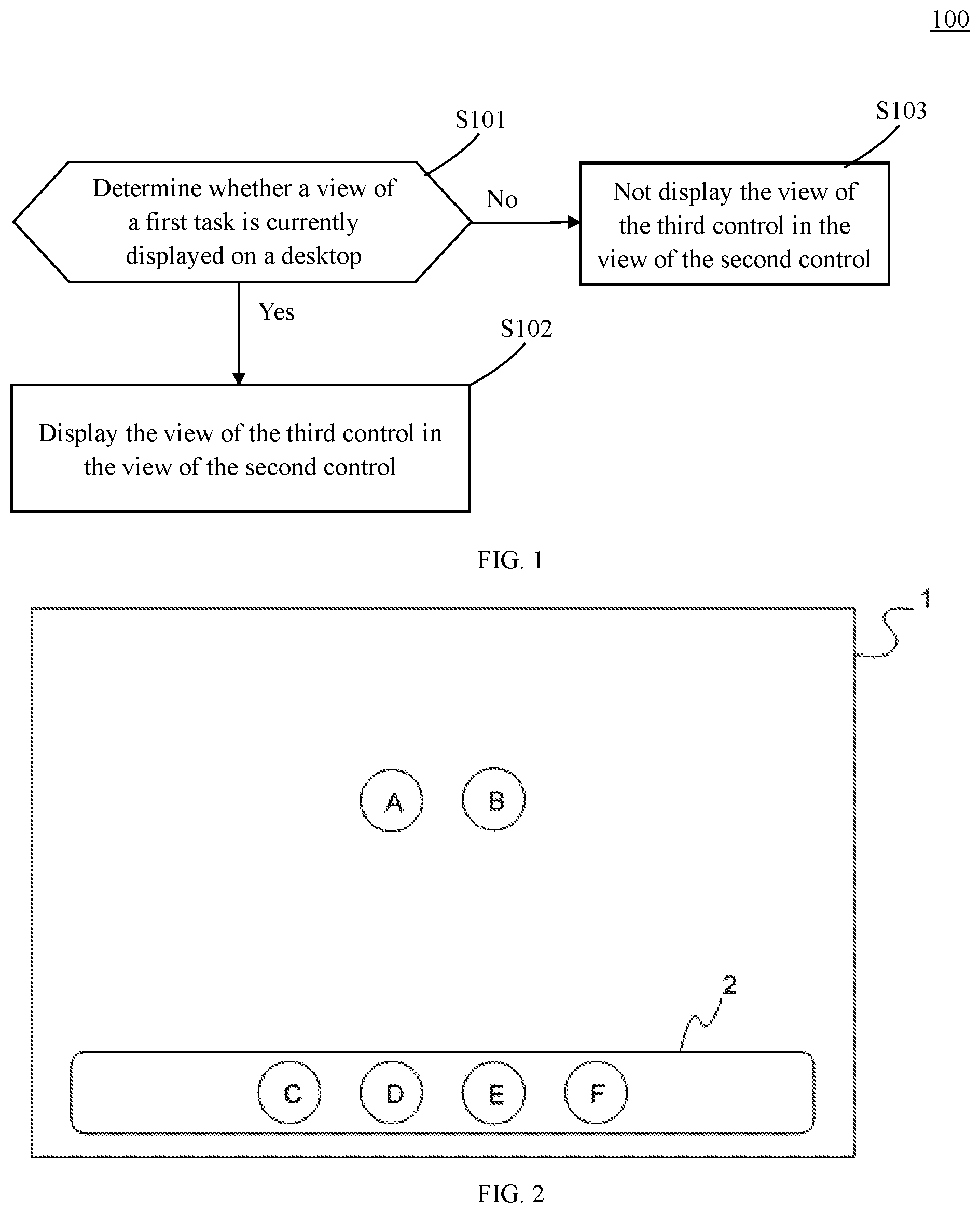 Patent US11782579 — Desktop display control by intelligently nesting one object in another object — Figure 1