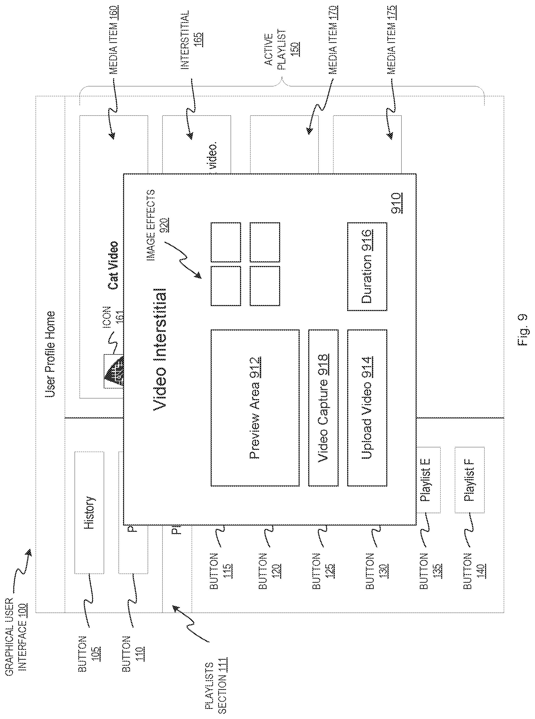 Patent US11782585 Figure 10 – Cloud-based tool for creating video interstitials