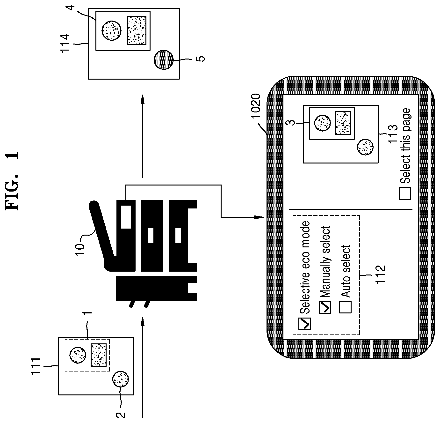 Patent US11782653 — Image forming apparatus selectively applying eco mode — Figure 1