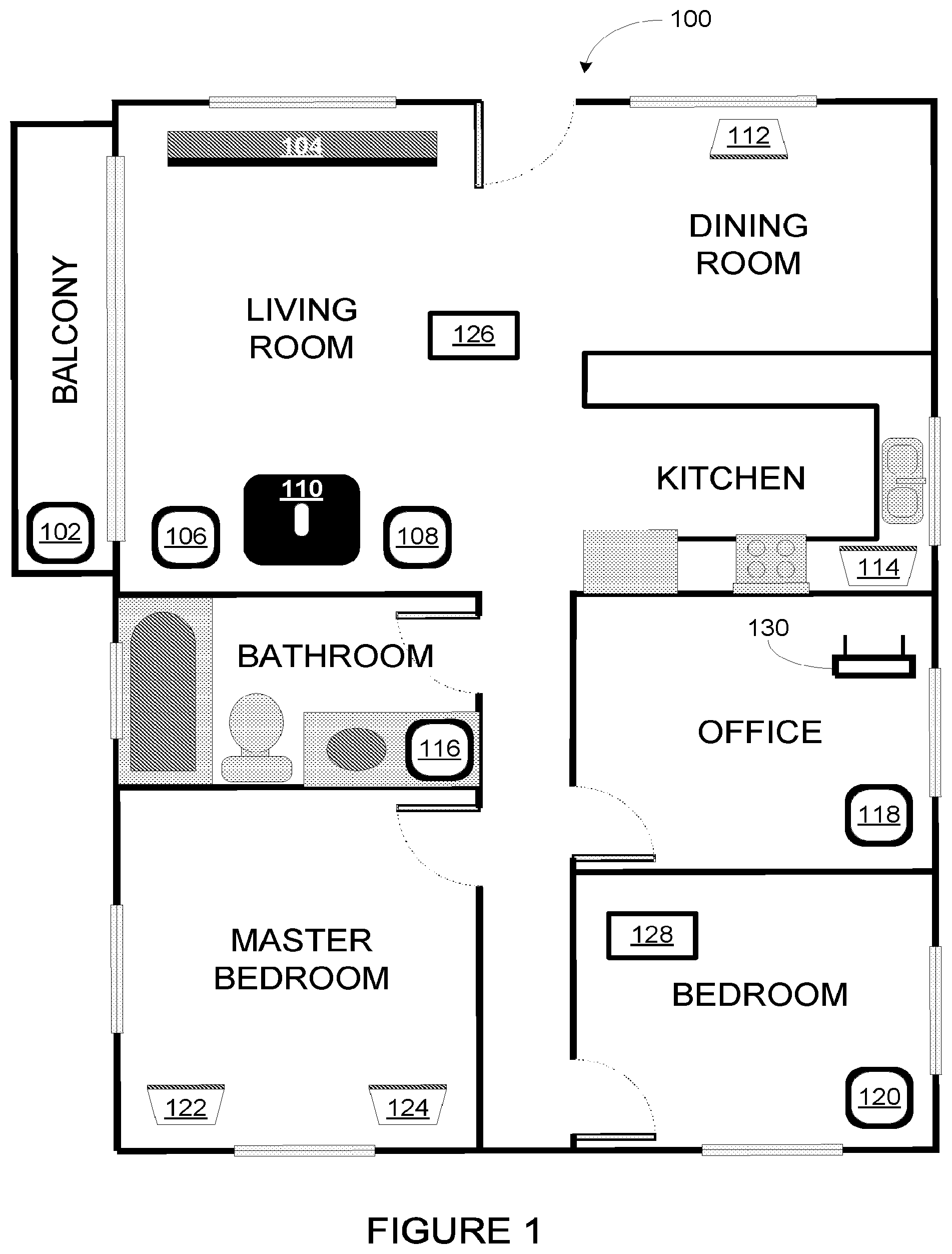 Patent US11782675 — Systems and methods of distributing audio to one or more playback devices — Figure 1