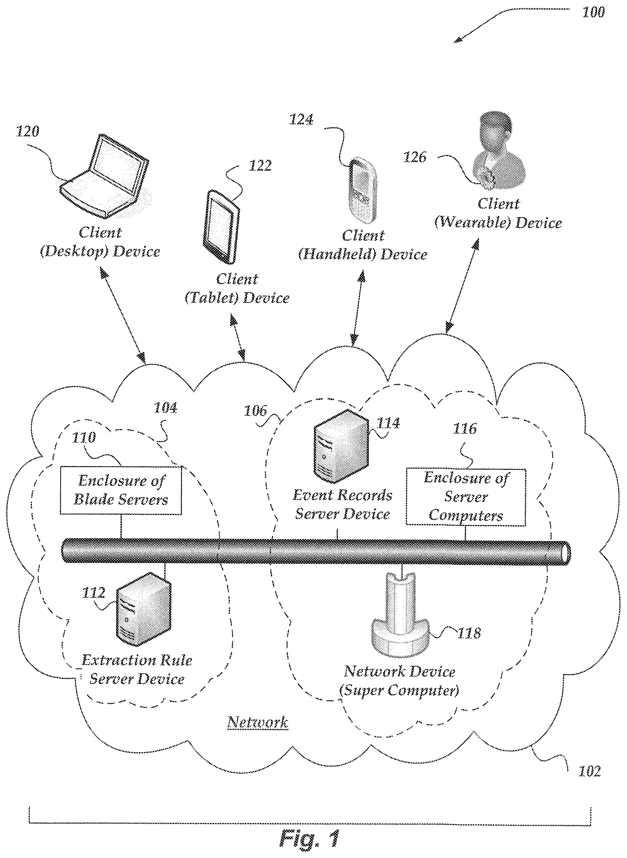 Patent US11782678 — Graphical user interface for extraction rules — Figure 1