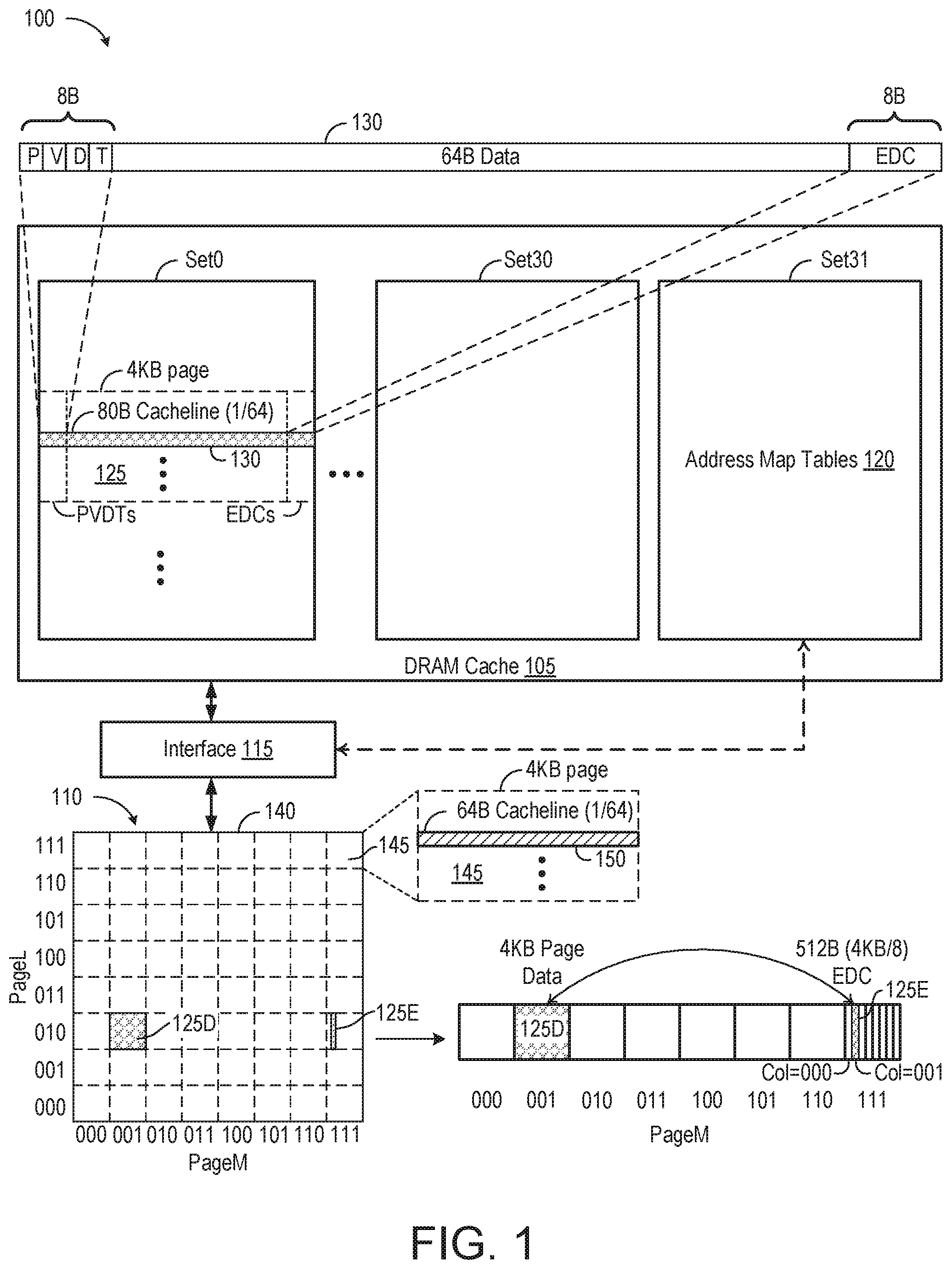 Patent US11782788 — Error-correction-detection coding for hybrid memory module — Figure 1
