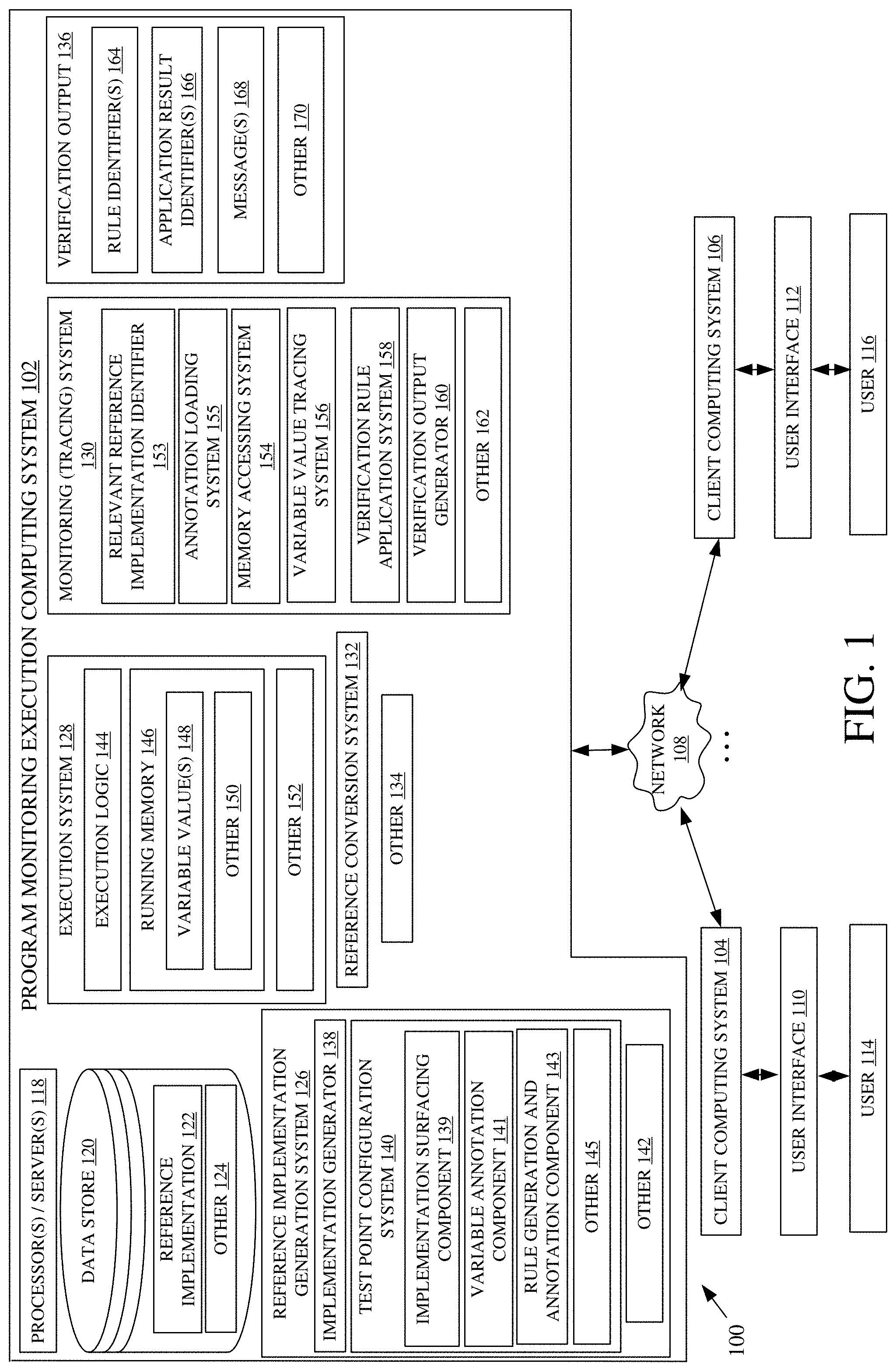 Patent US11782819 — Program execution monitoring using deep memory tracing — Figure 1