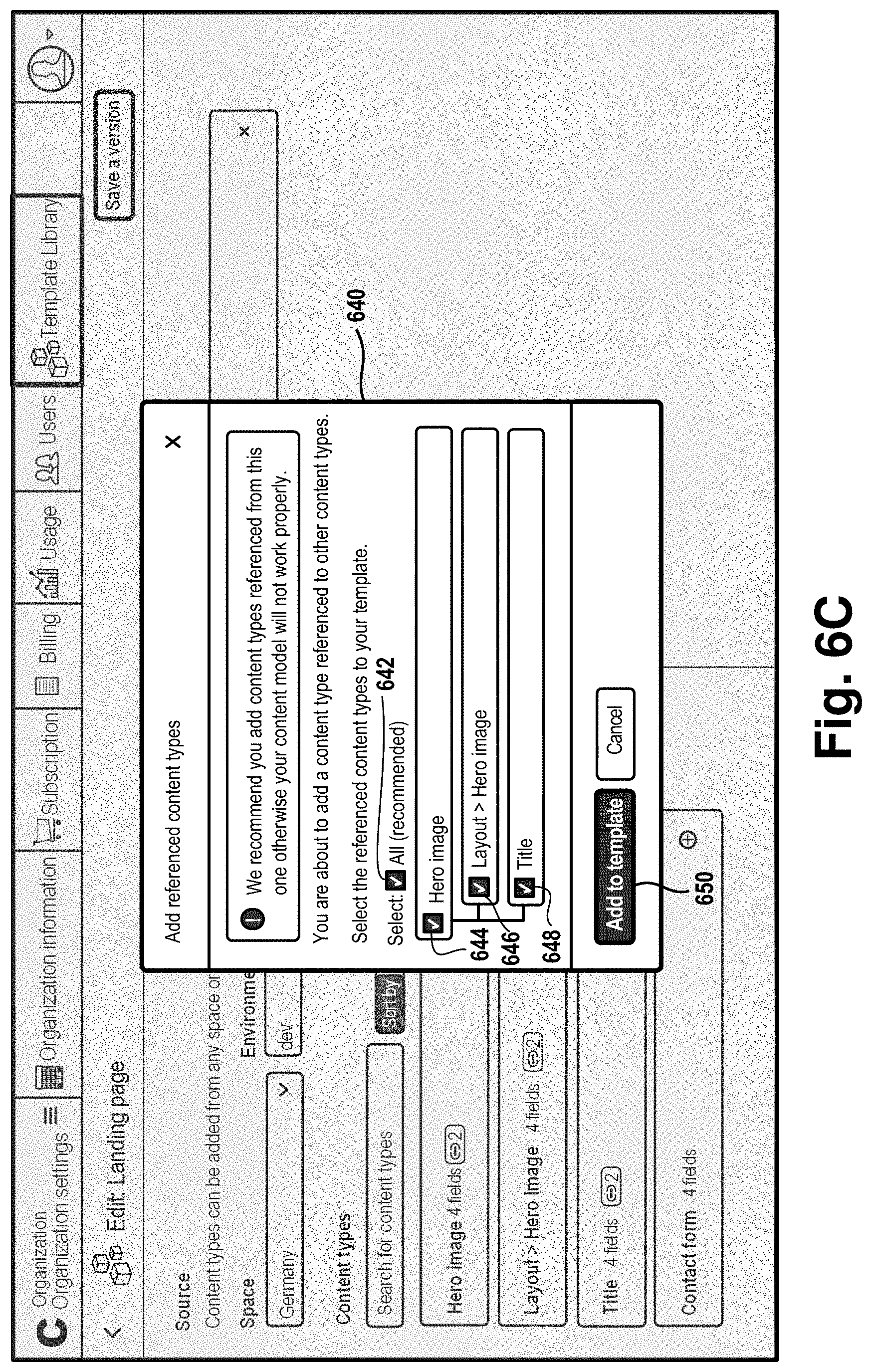 Patent US11782822 Figure 10 – Templates for content spaces in a content management system