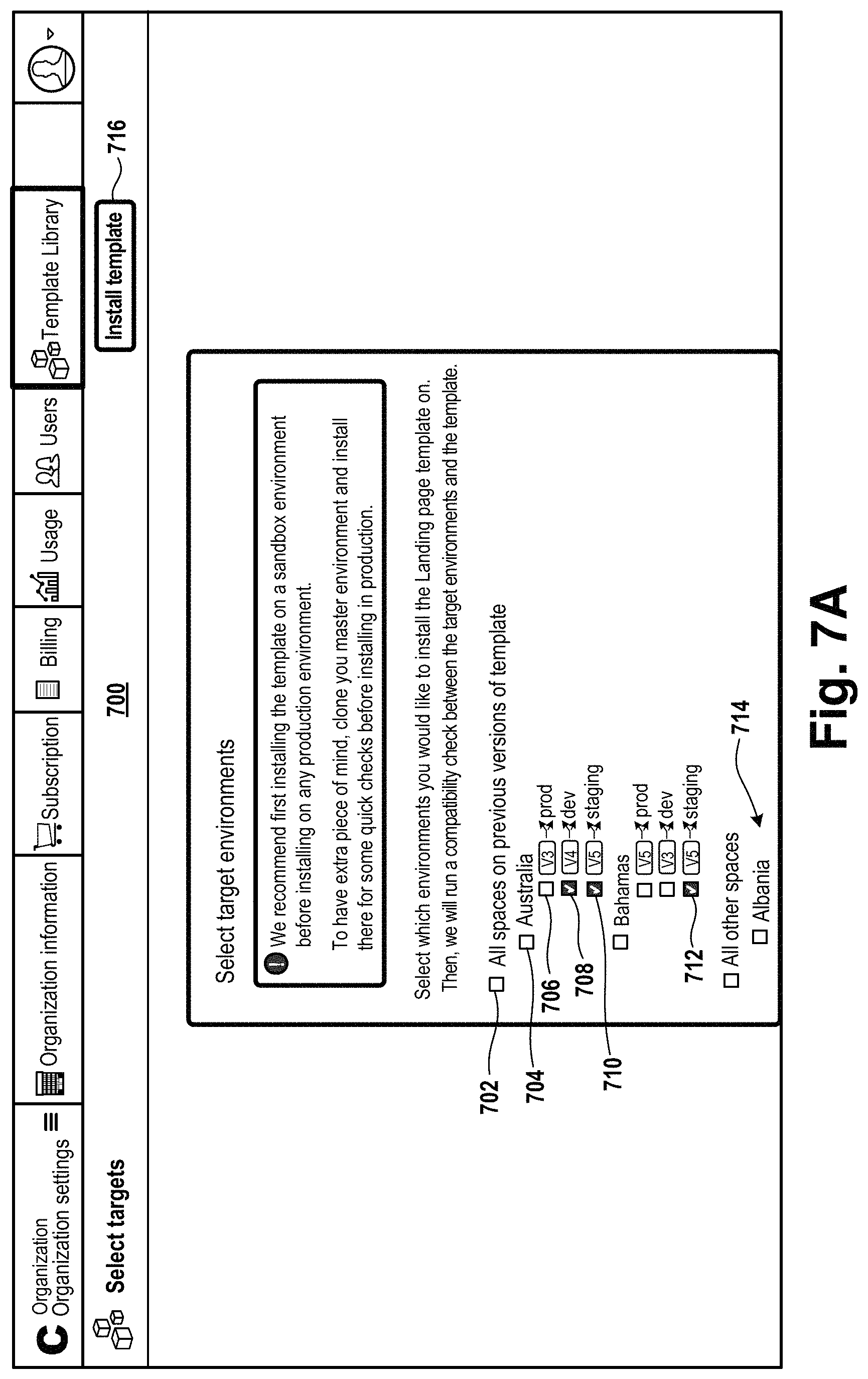 Patent US11782822 Figure 12 – Templates for content spaces in a content management system