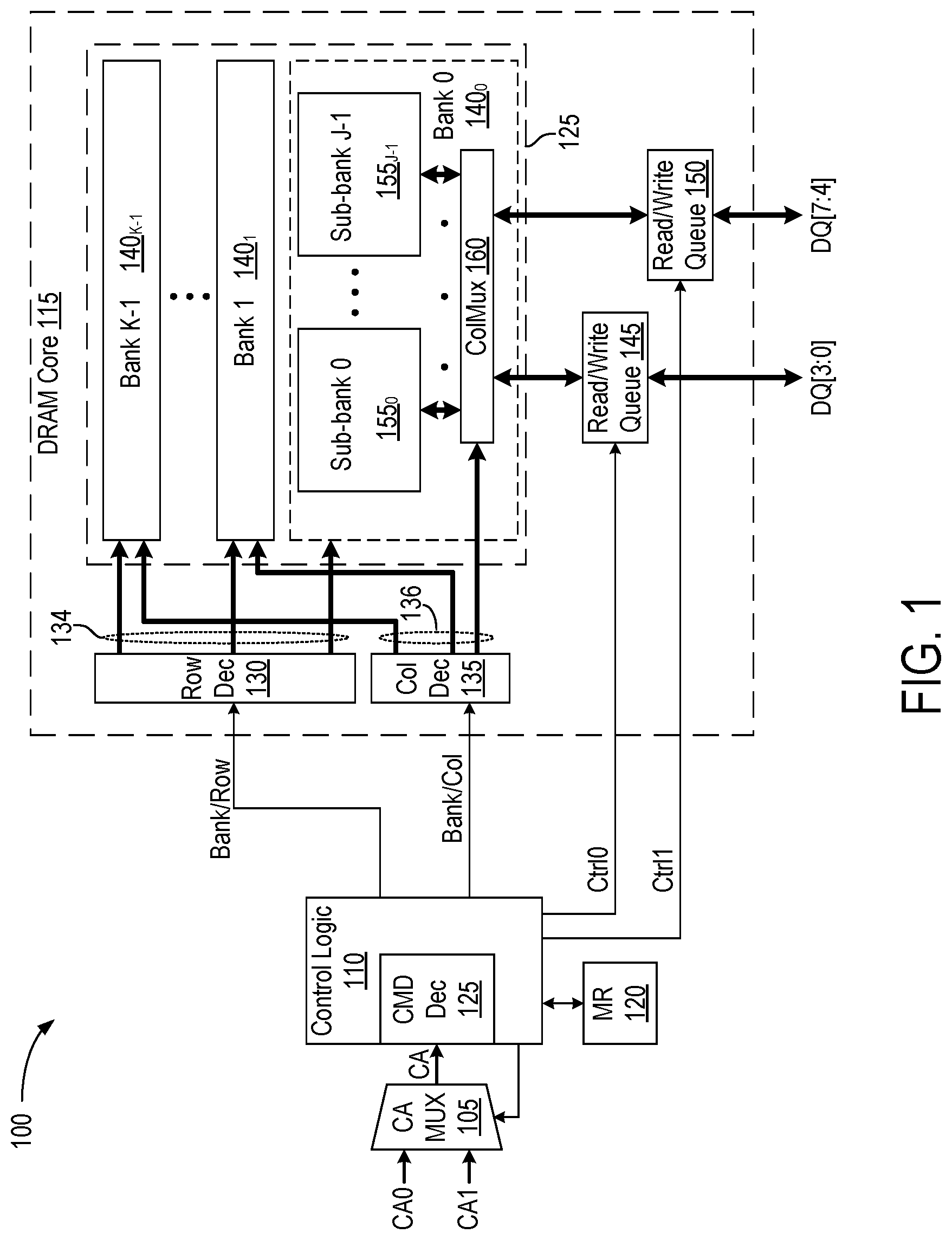 Patent US11782863 — Memory module with configurable command buffer — Figure 1