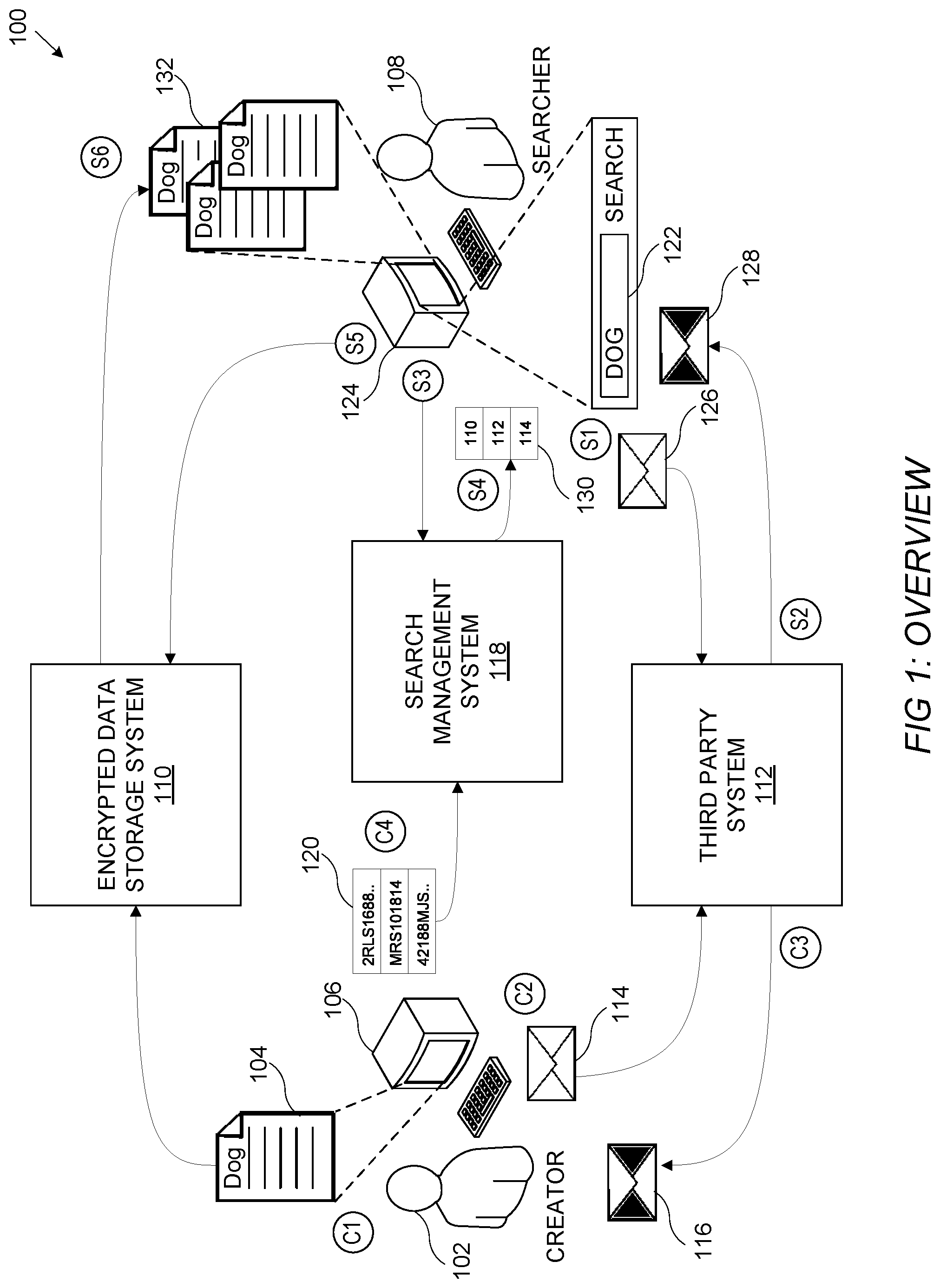 Patent US11782911 — Systems and methods for cryptographically-secure queries using filters generated by multiple parties — Figure 1