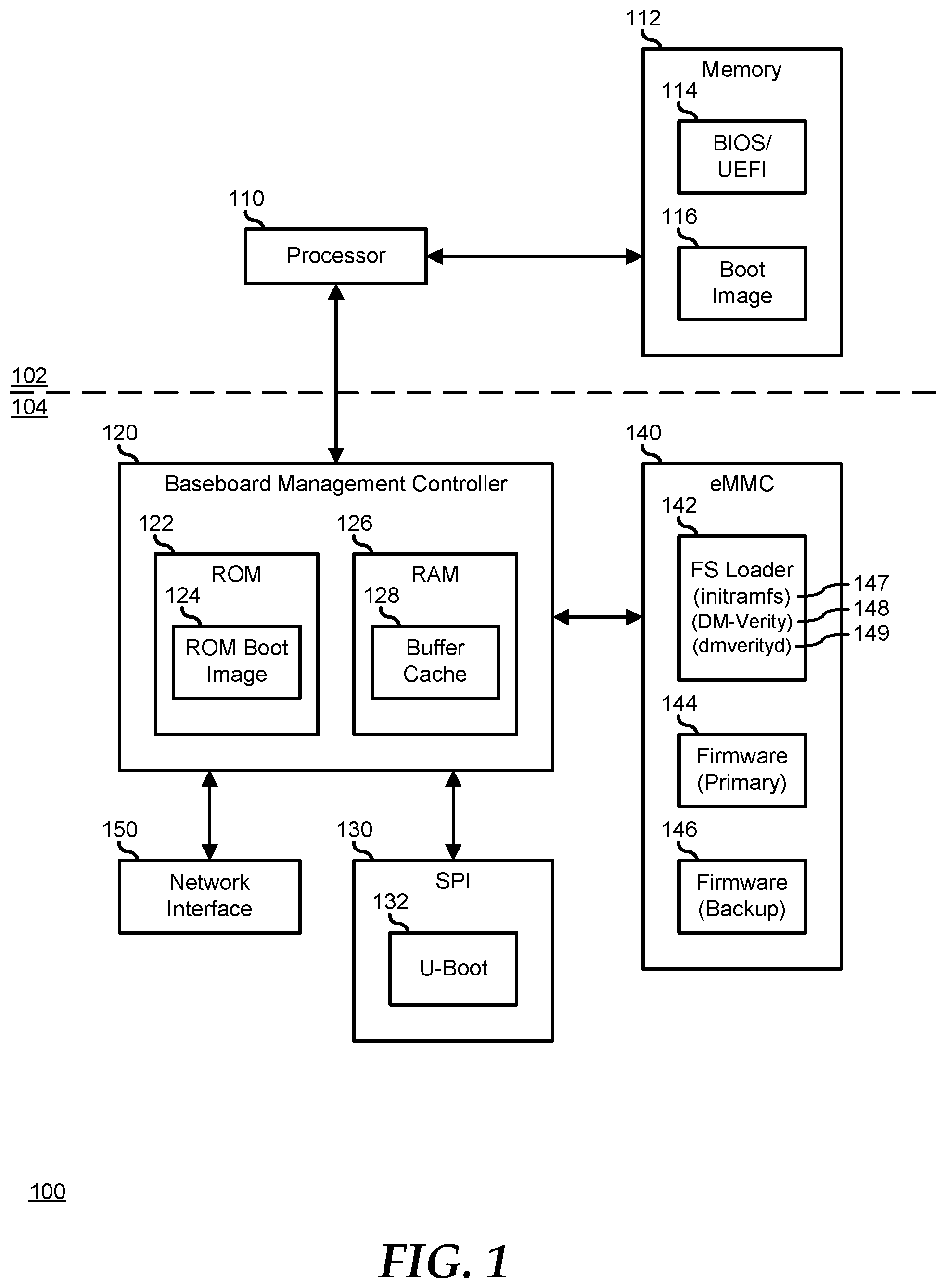 Patent US11783040 Figure 1 – Cryptographically verifying a firmware image with boot speed in an information handling system