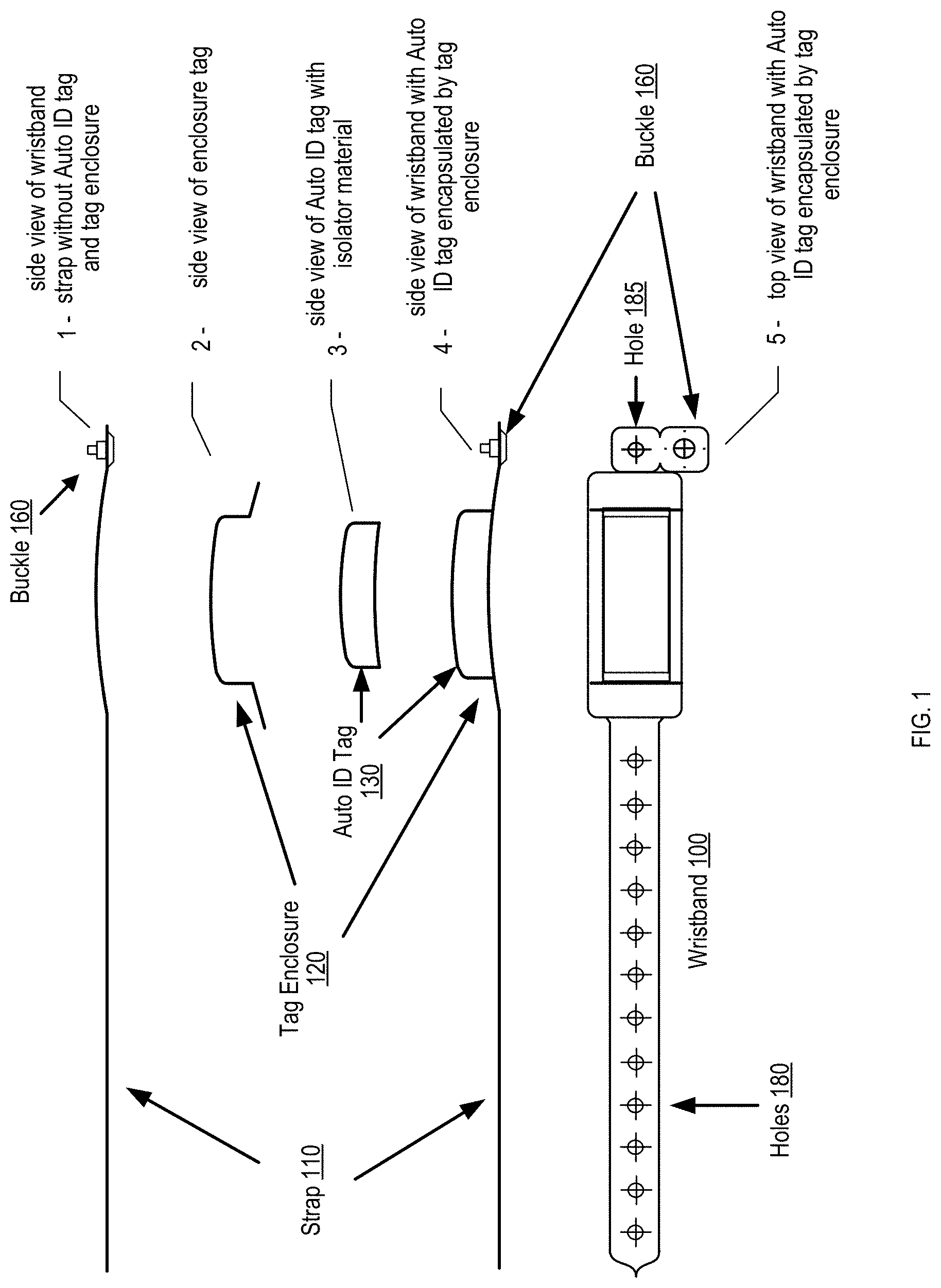 Patent US11783157 — Radio-frequency identification wristband with surface acoustic wave sensor — Figure 1